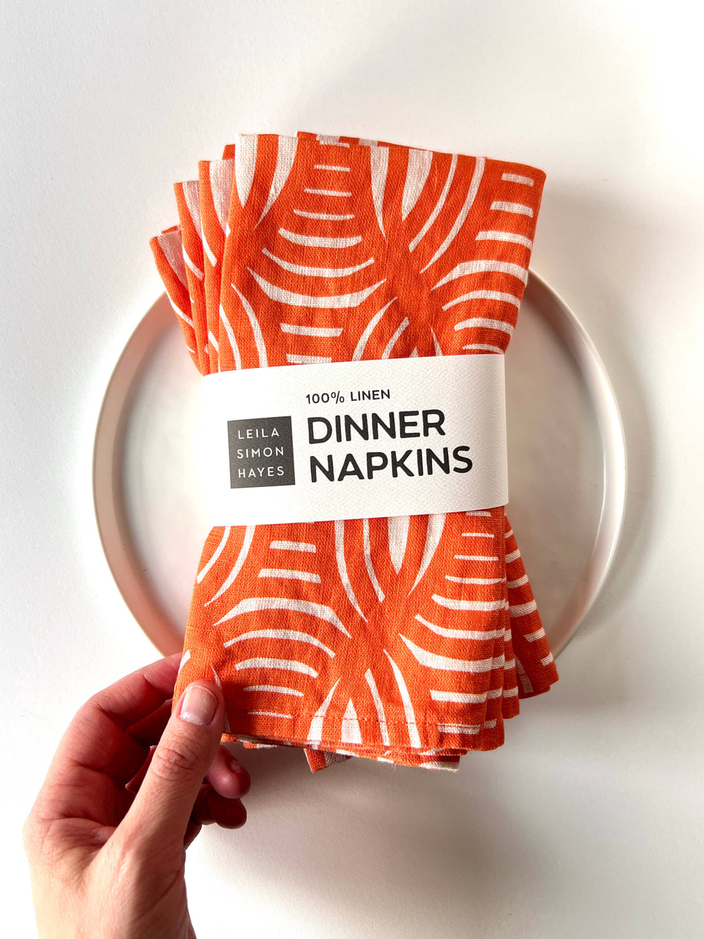 Summer Weave linen napkin, coral, SET OF 4
