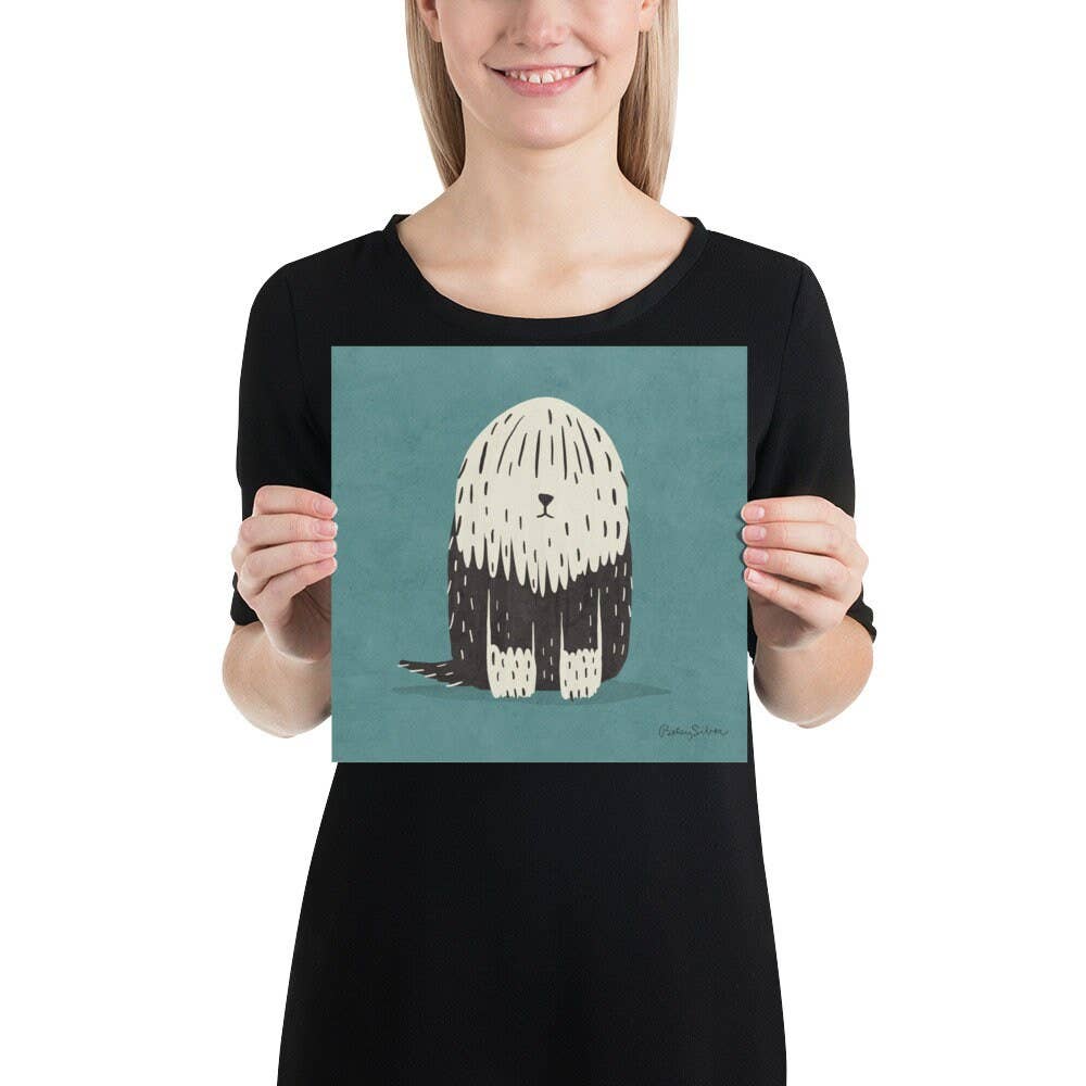 Sheepdog Art Print in Blue