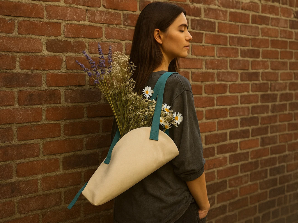 Canvas Flower Tote | Canvas Bouquet Bag | Unbranded