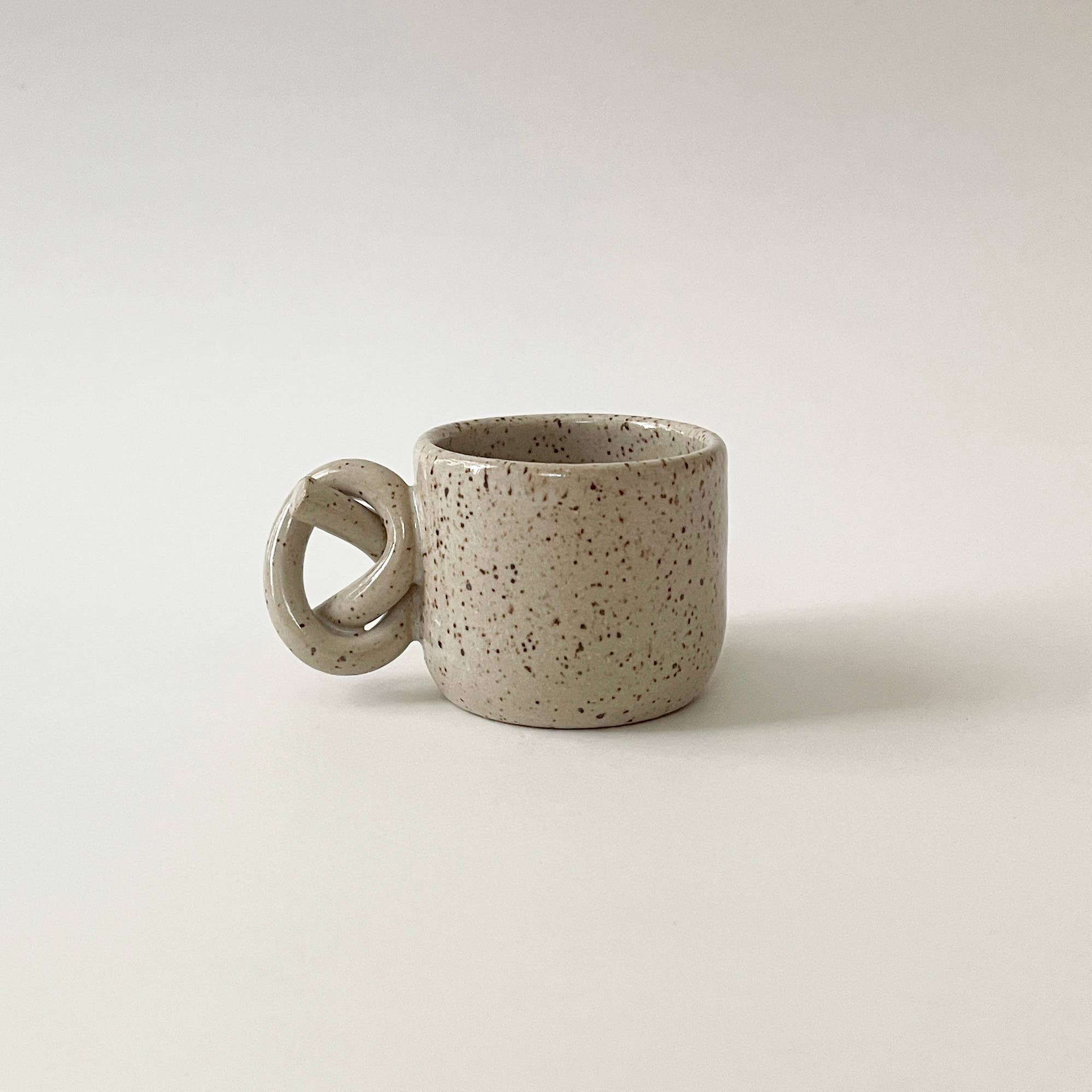 Handmade Ceramic Knot Handle Espresso Cup