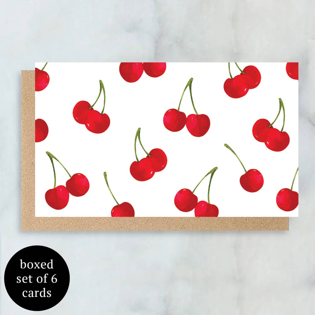Cherries Mini Cards- Boxed Set of 6 | Valentine's Day Card