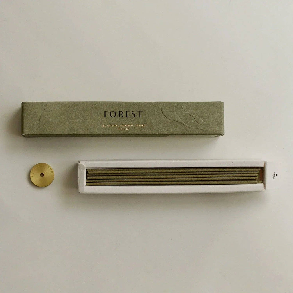Hinoki Japanese Incense Stick Set – 30 Sticks with Brass Holder