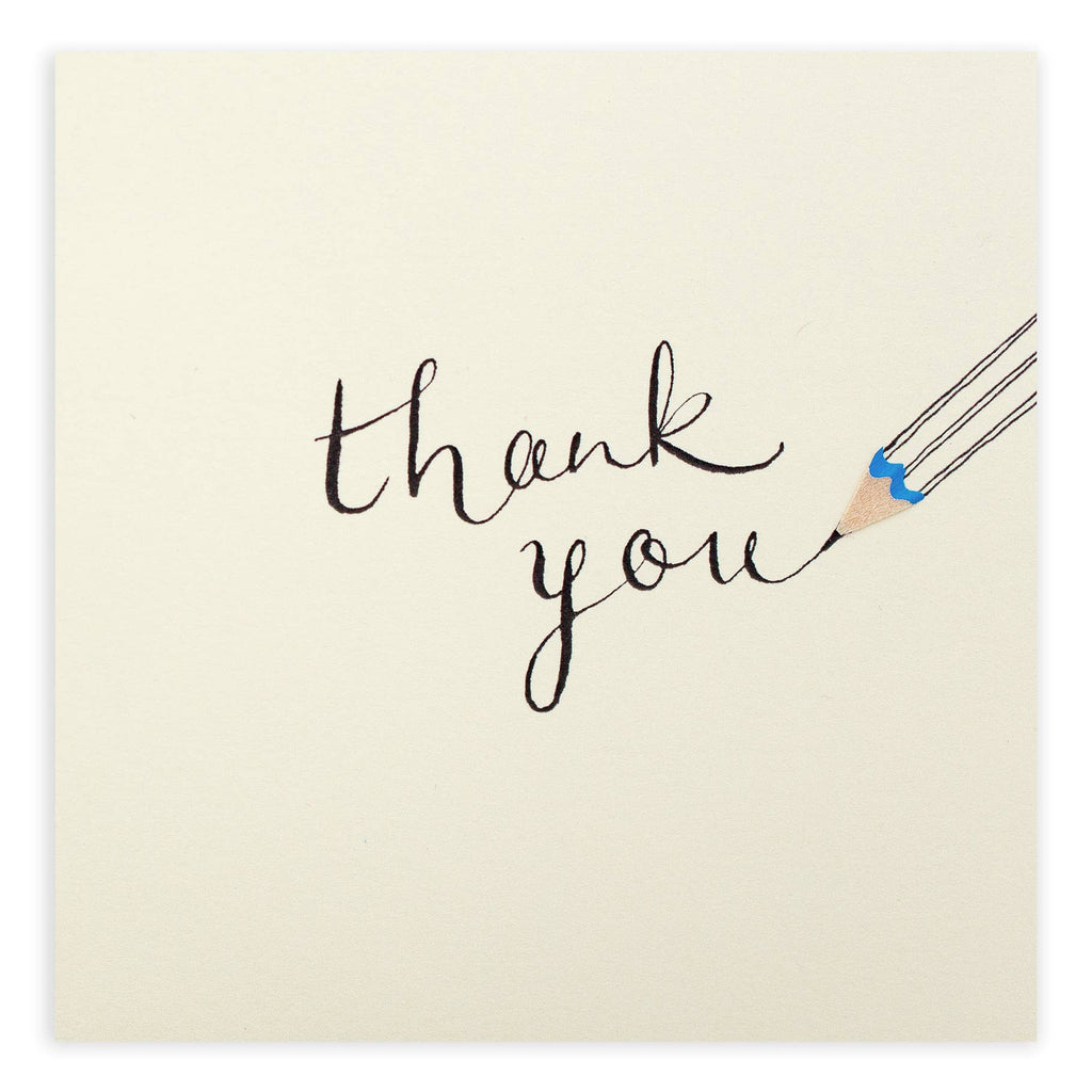 Thank You Pencil Card – Handfinished UK Real Pencil Shavings