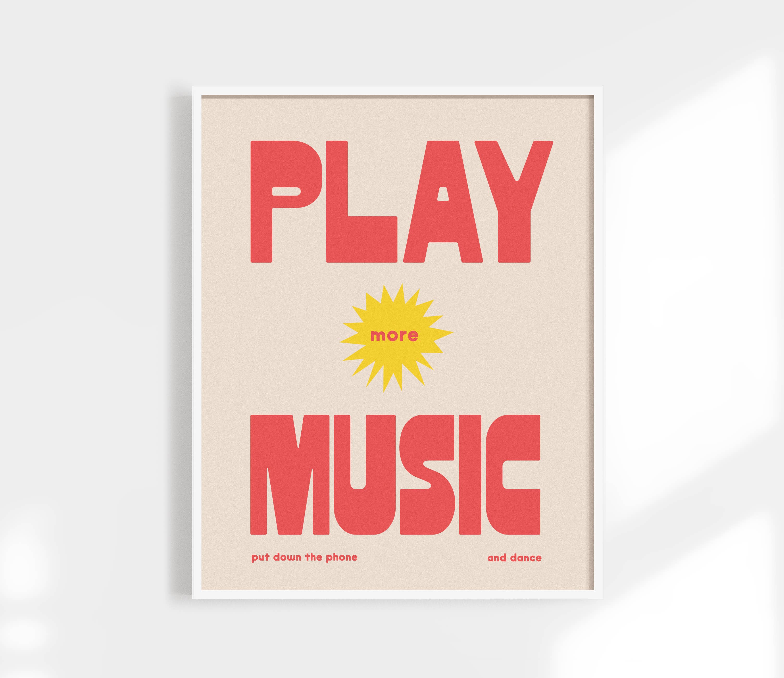 Play More Music Print - Retro Poster