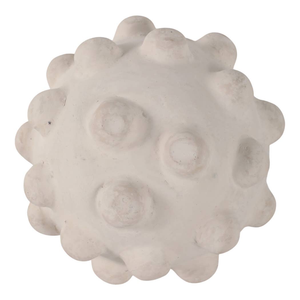 Decorative Bowl - White Ceramic Hobnail Exterior, 6 in.