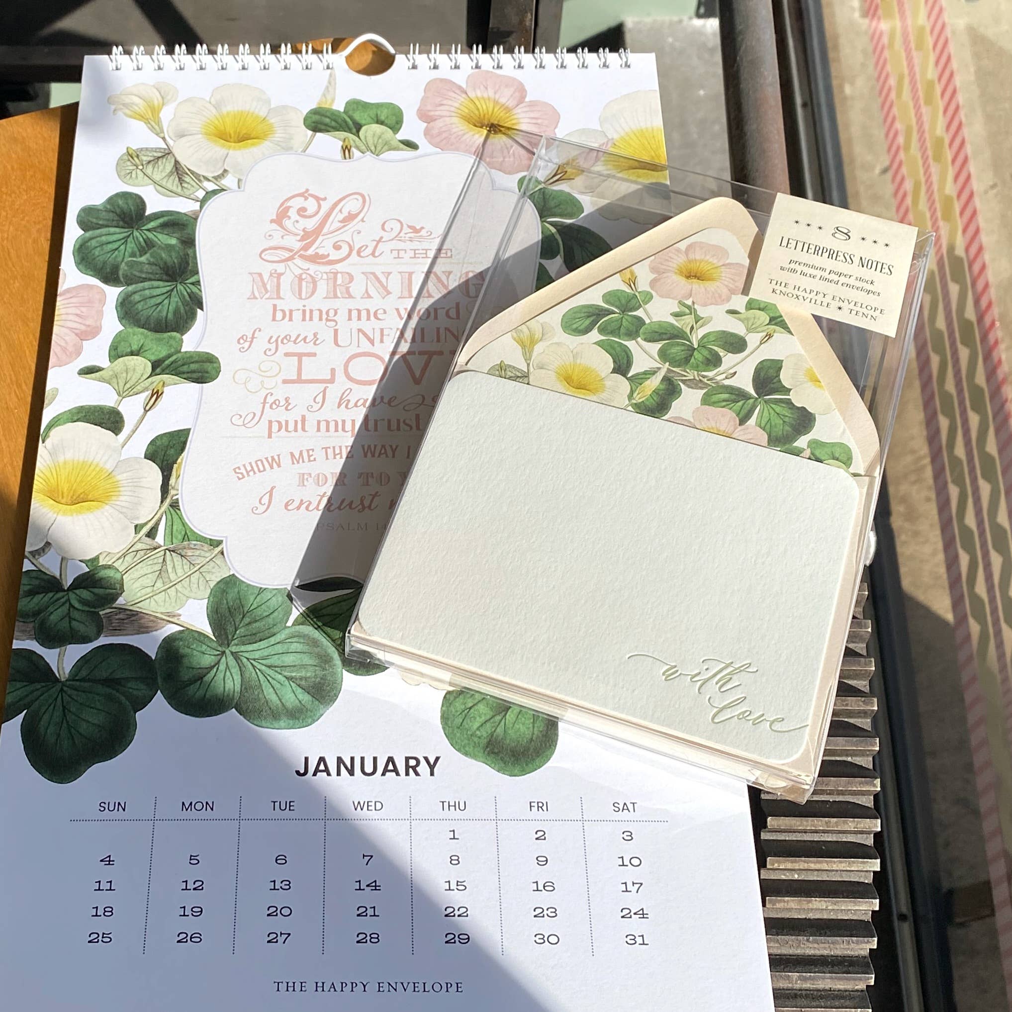 Flowers with Love Letterpress Stationery Pack