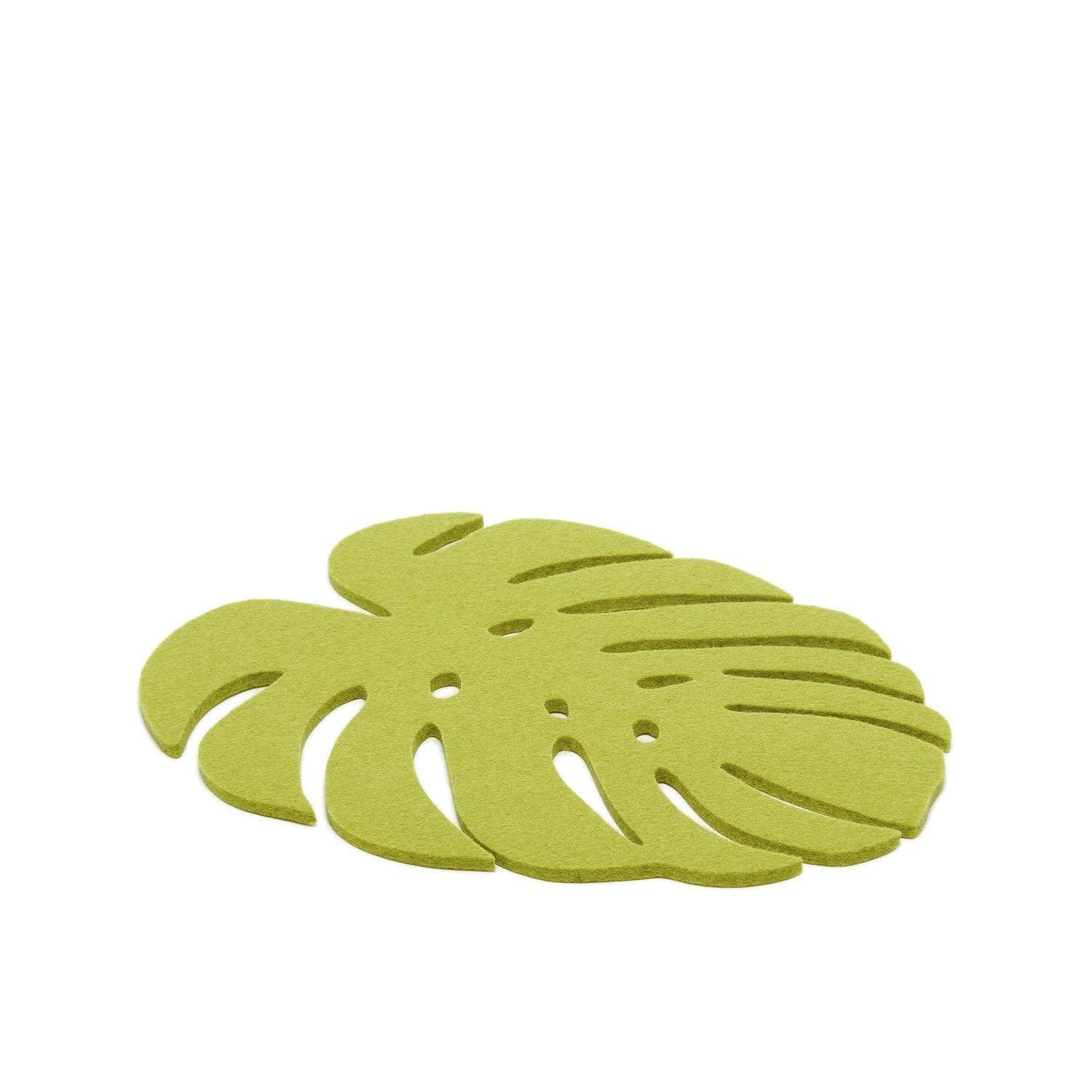 Merino Wool Felt Medium Monstera Leaf Trivet Pistachio