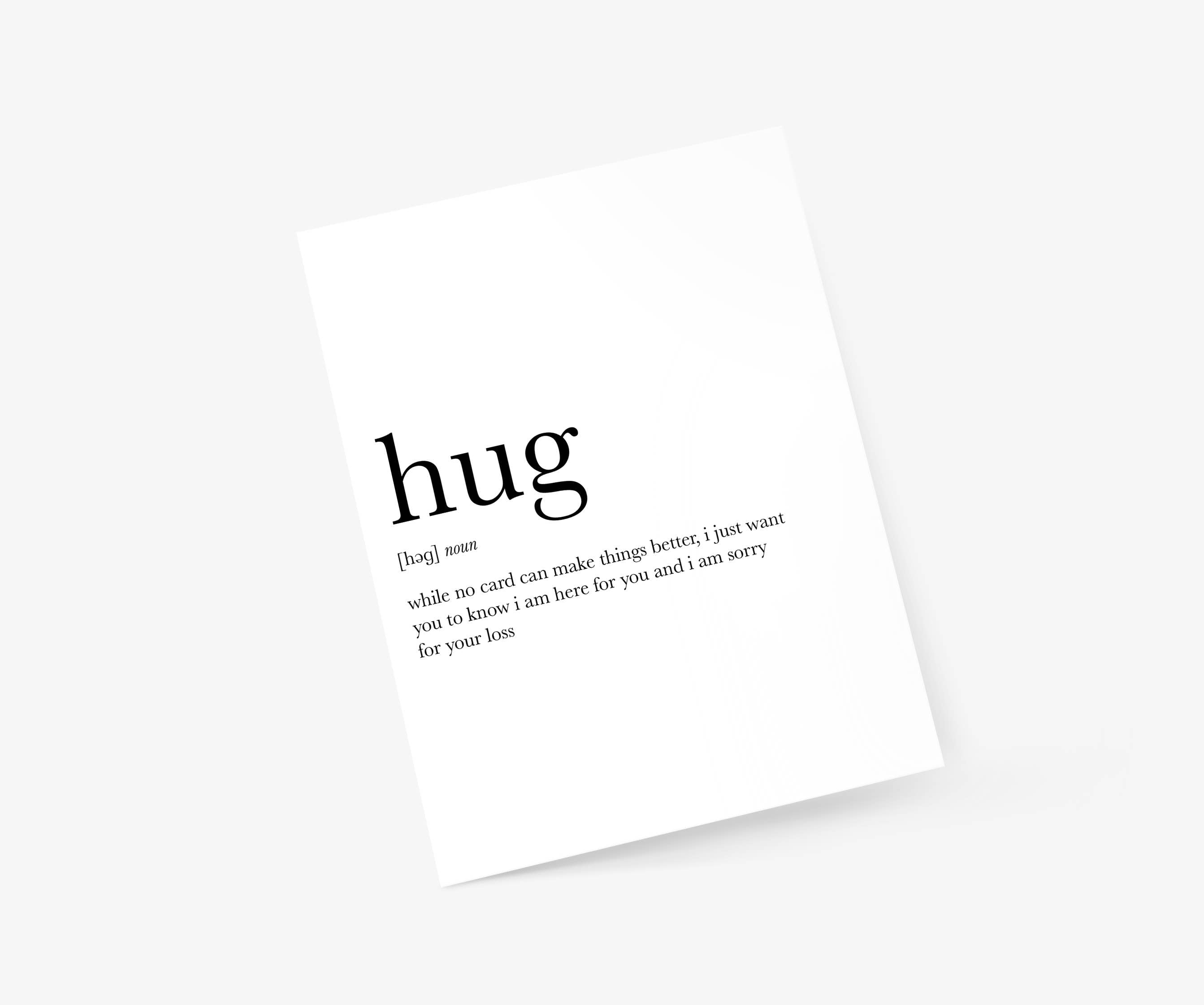 Hug Definition - Sympathy Card