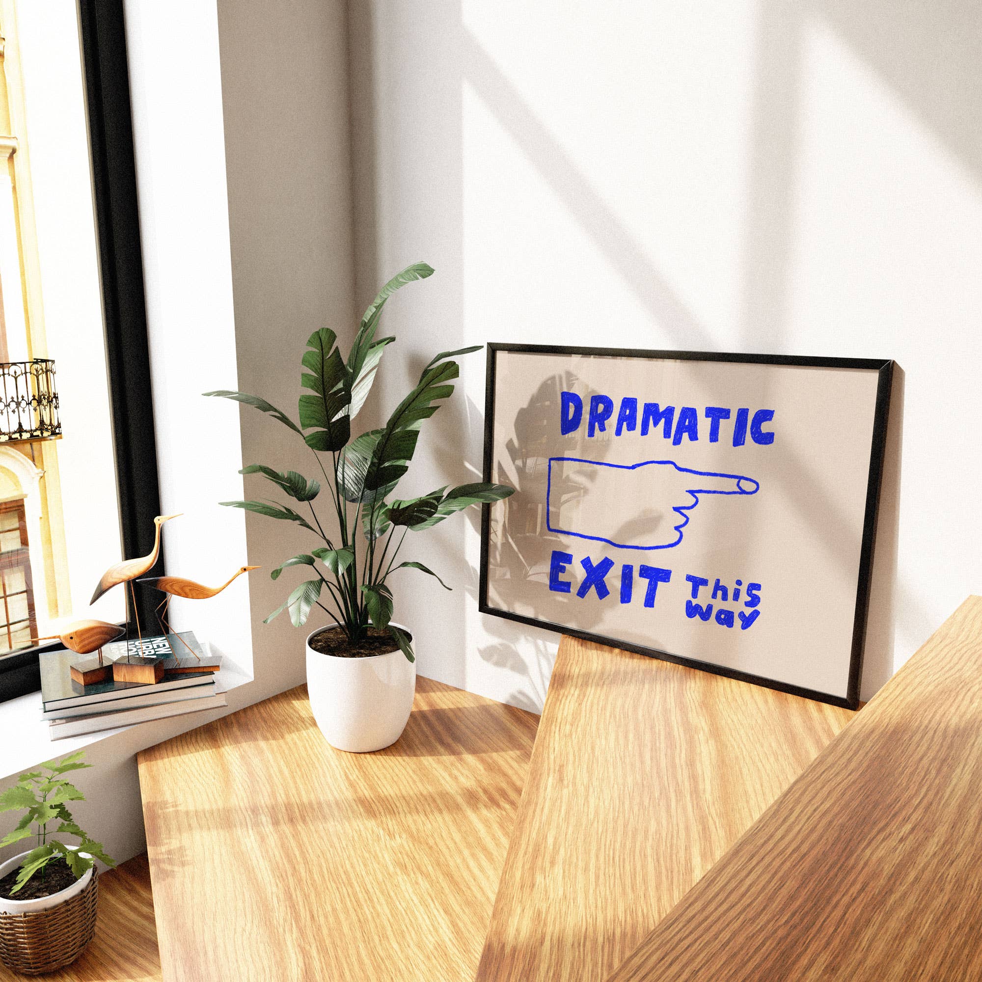 Dramatic Exit Art Print | Hand Drawn Illustration Lettering