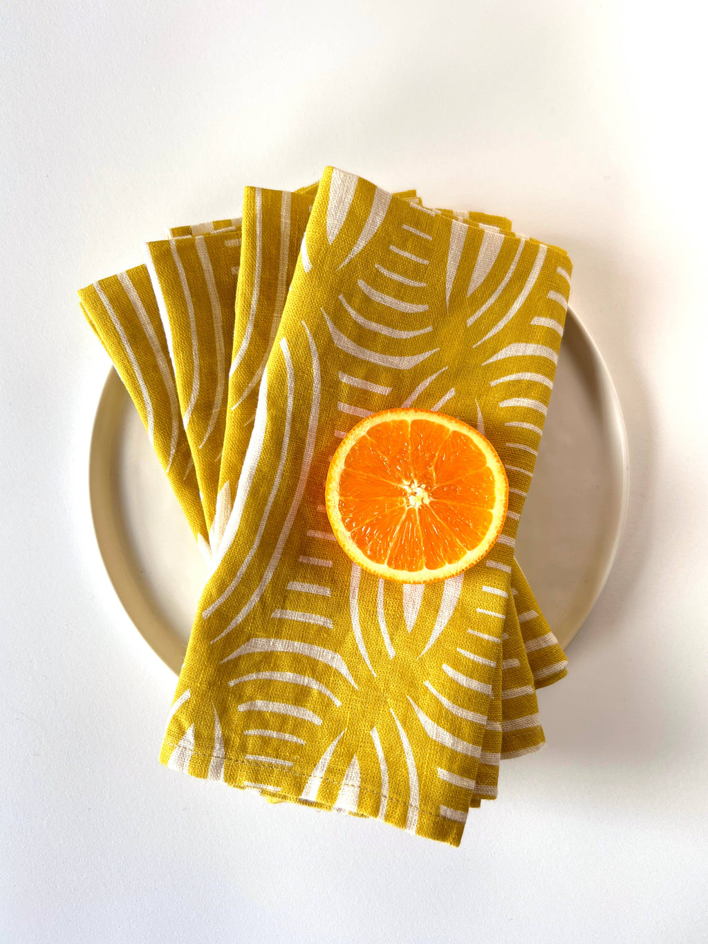 Summer Weave linen napkin, yellow, SET OF 4
