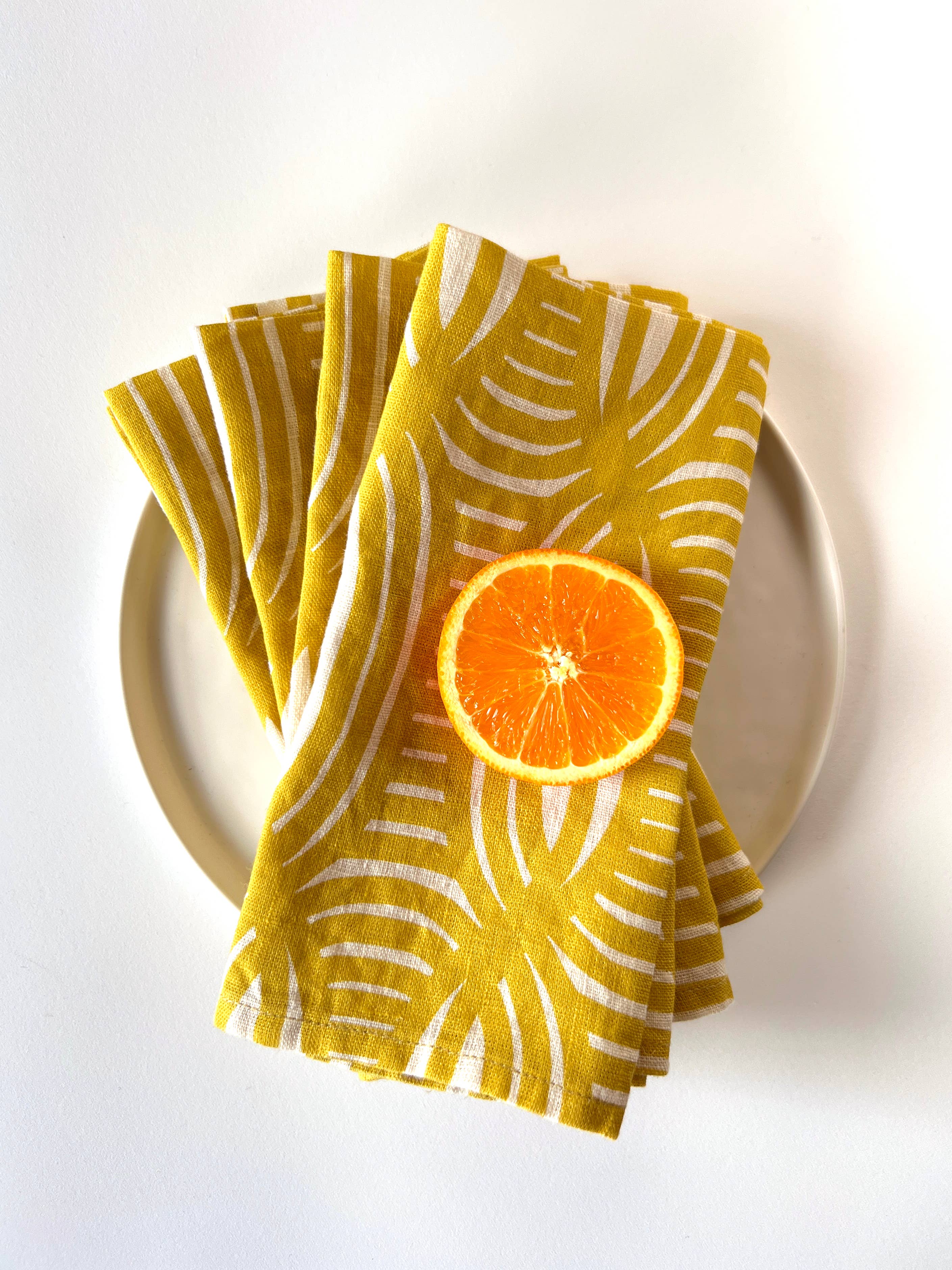 Summer Weave linen napkin, yellow, SET OF 4