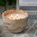 Travertine Stone Bowl Candle in Palo Santo Fragrance