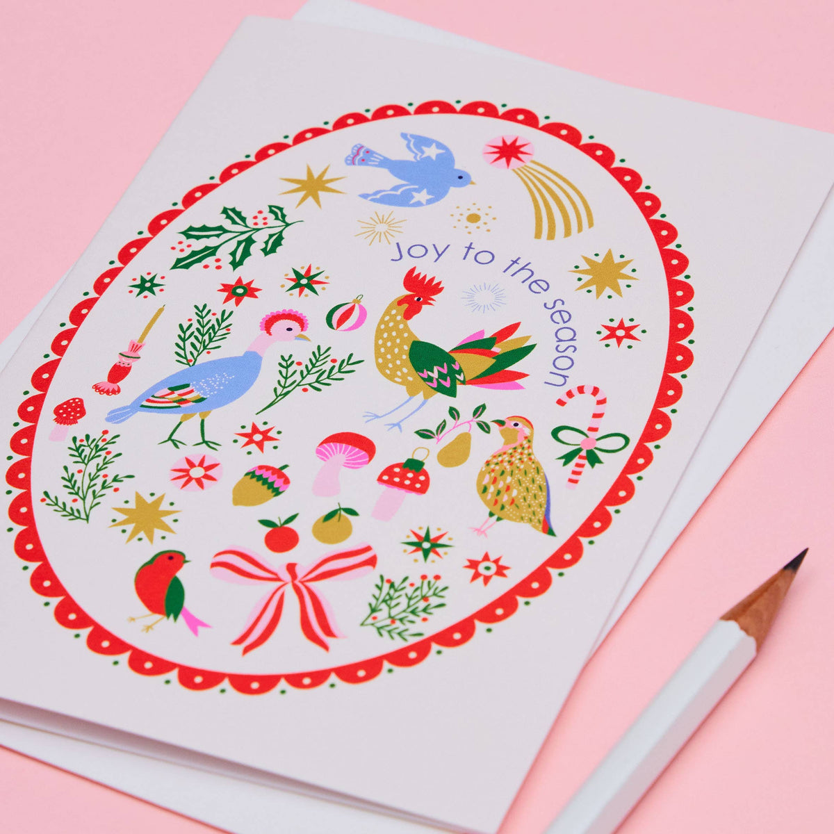 Joy To The Season Illustrated Christmas Greetings Card
