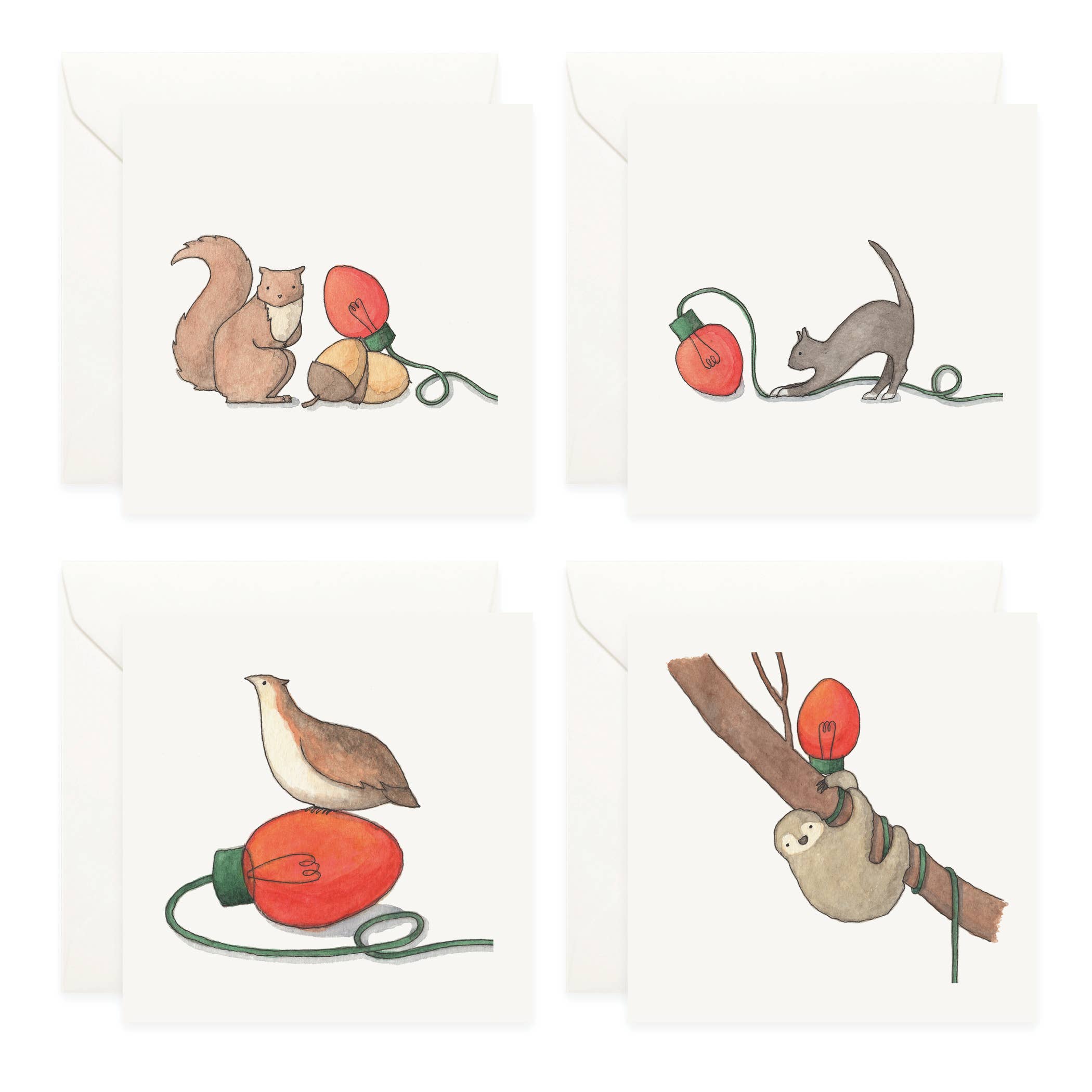 Mini Cards Set / Animals . Holiday