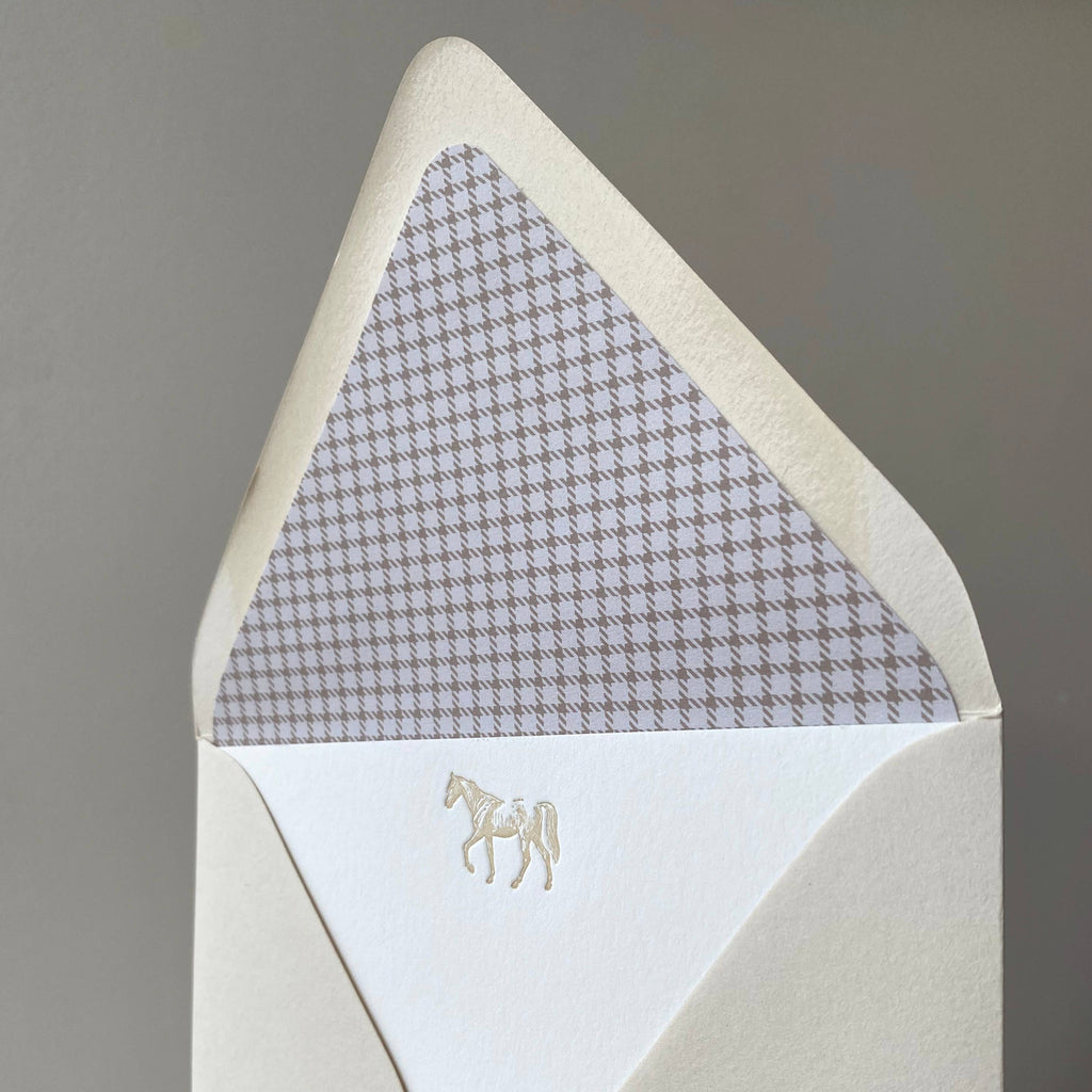Houndstooth Horses Letterpress Stationery Pack