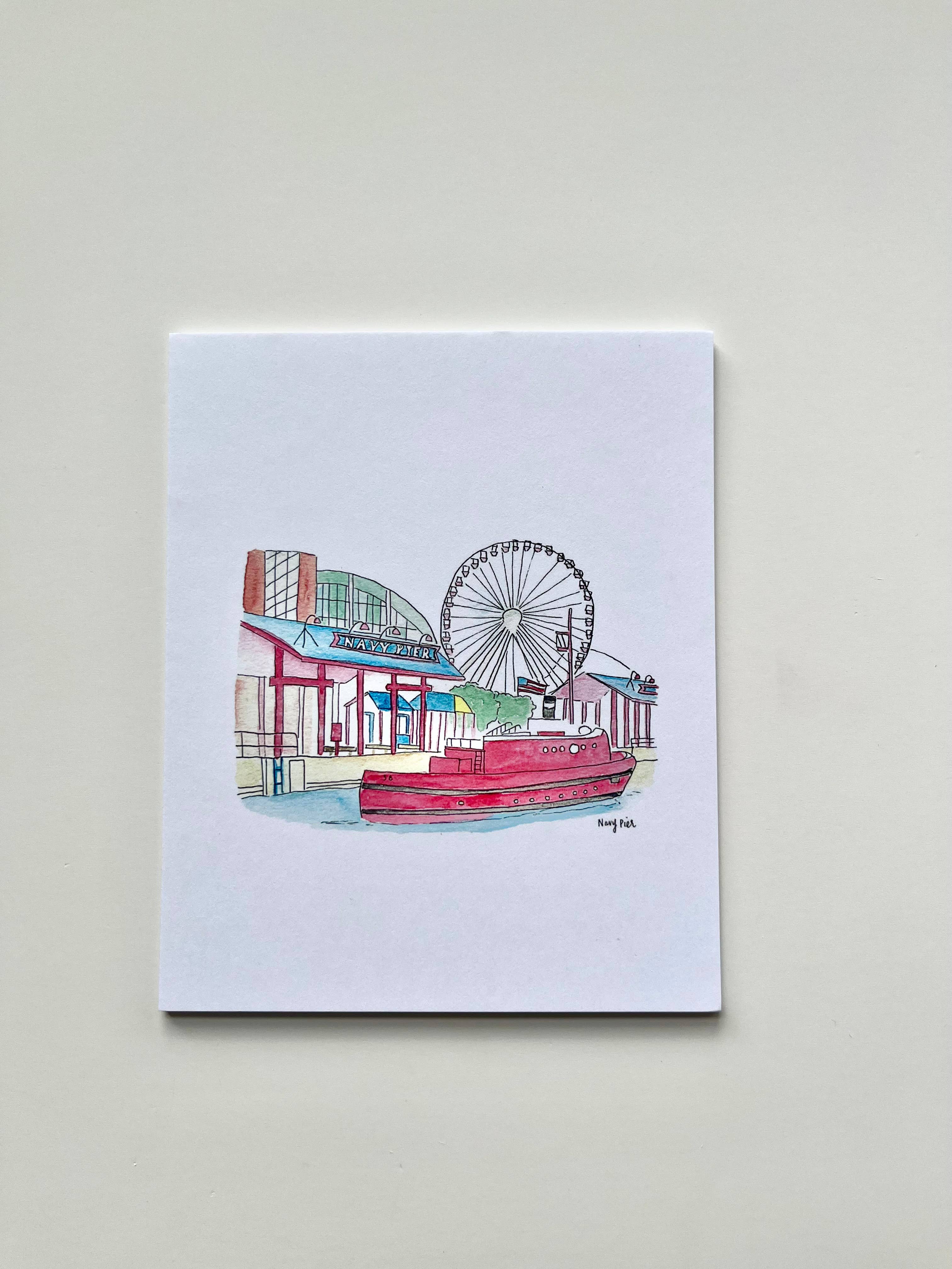 Chicago Watercolor Postcard pack