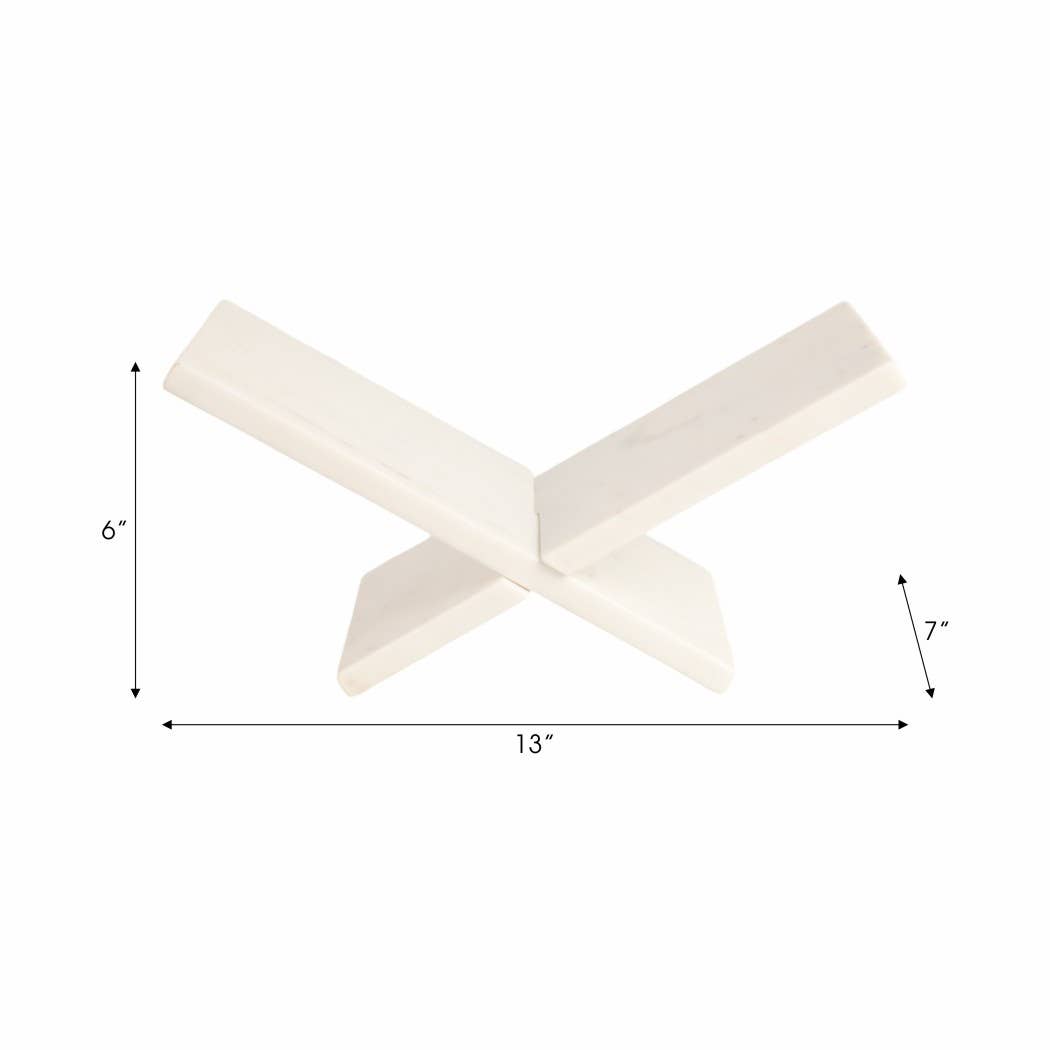 Bookstand - White Marble Decorative Sturdy And Chic, 14 in.