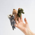 Finger Puppets - Dinosaur - Brown, Gray and Green
