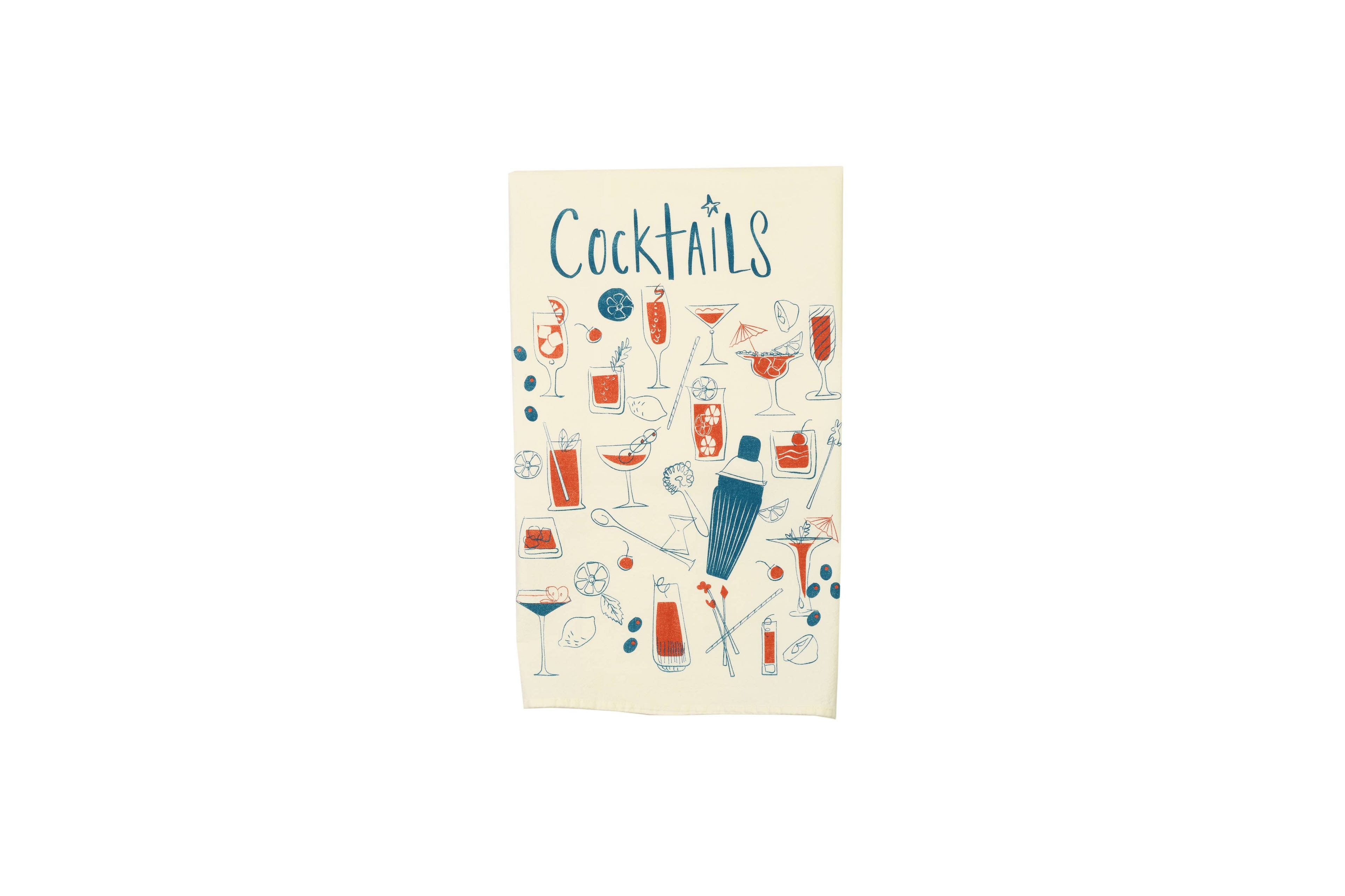 Vintage cocktails tea towel