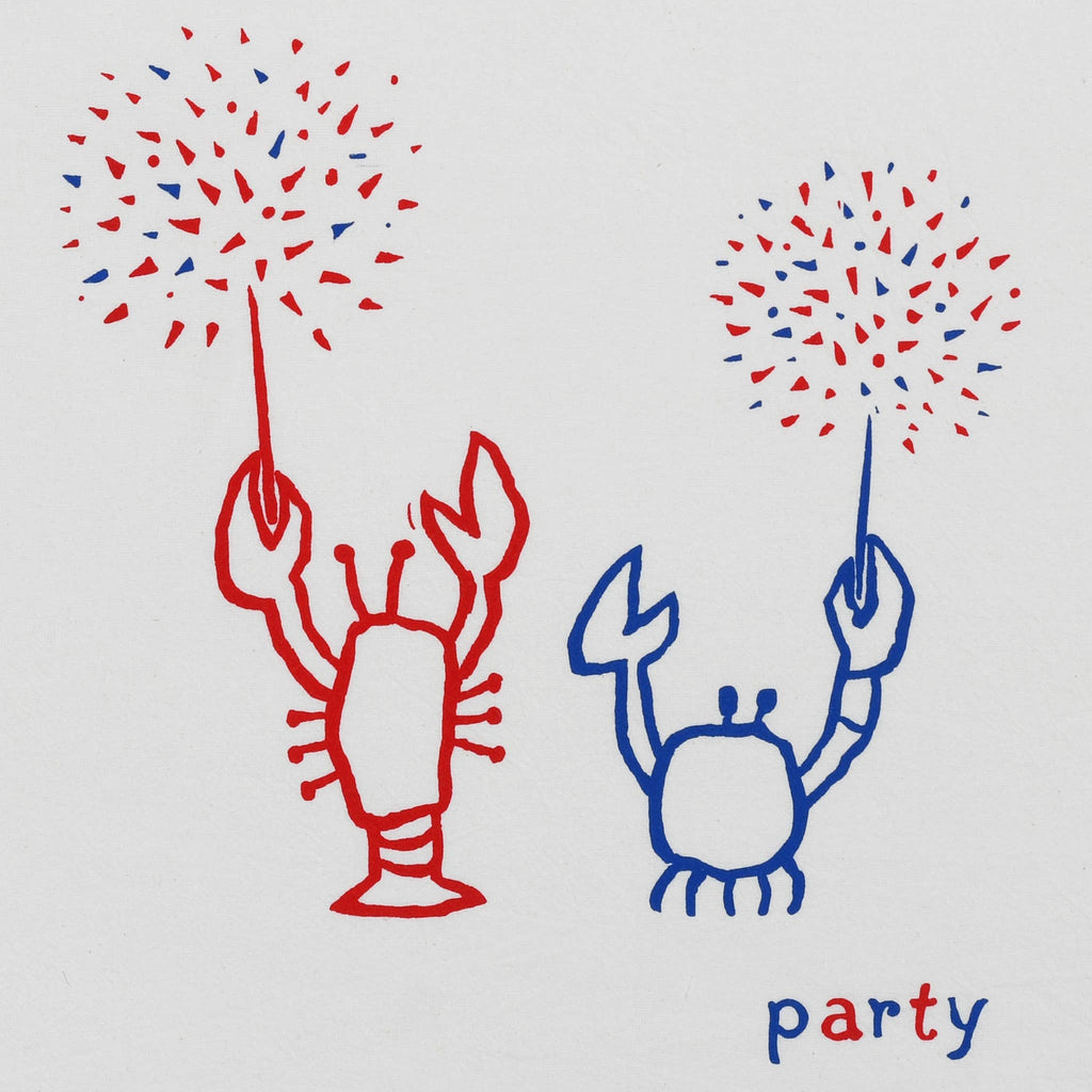 Crustacean party tea towel