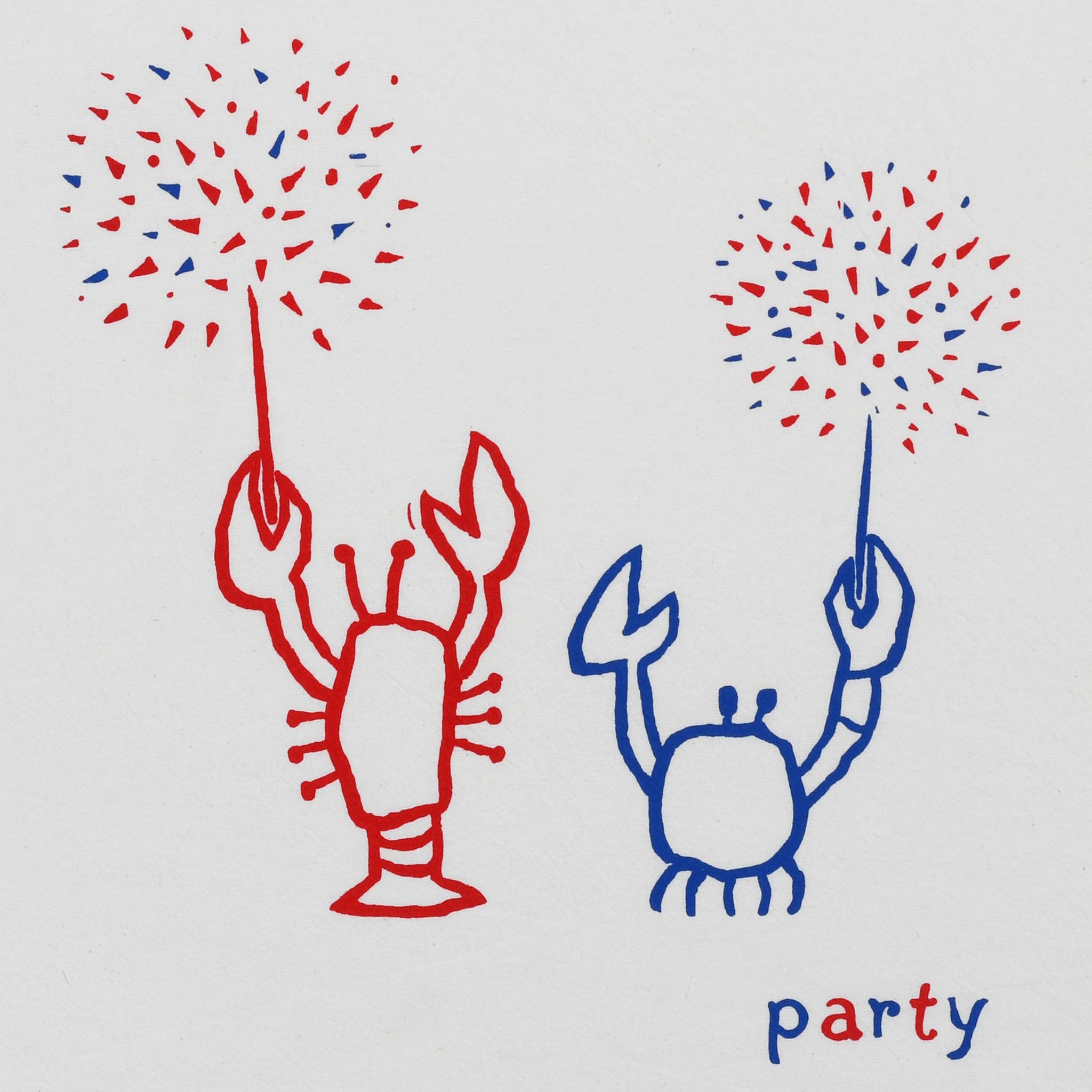 Crustacean party tea towel
