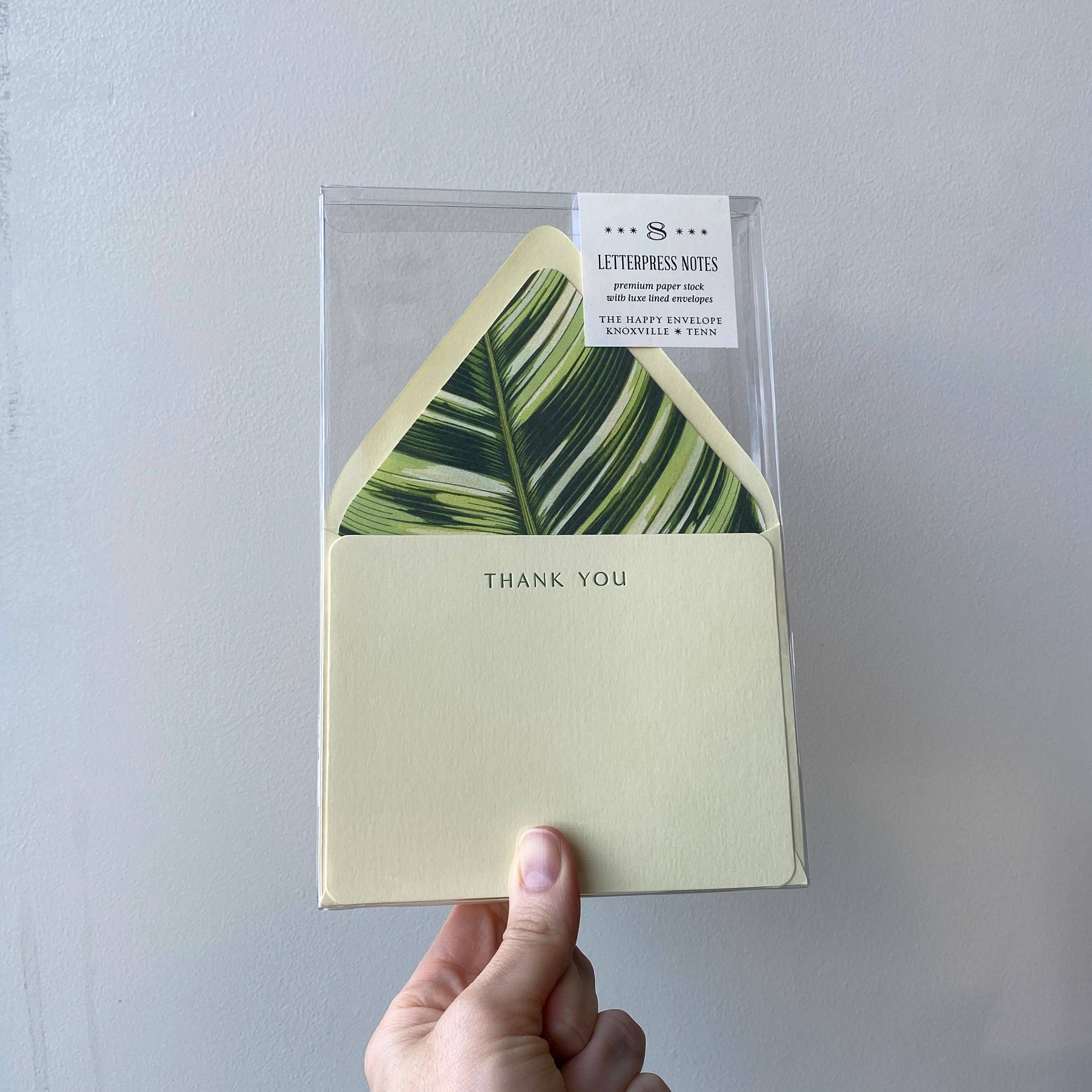 Forest Leaf Thank You Letterpress Stationery Pack