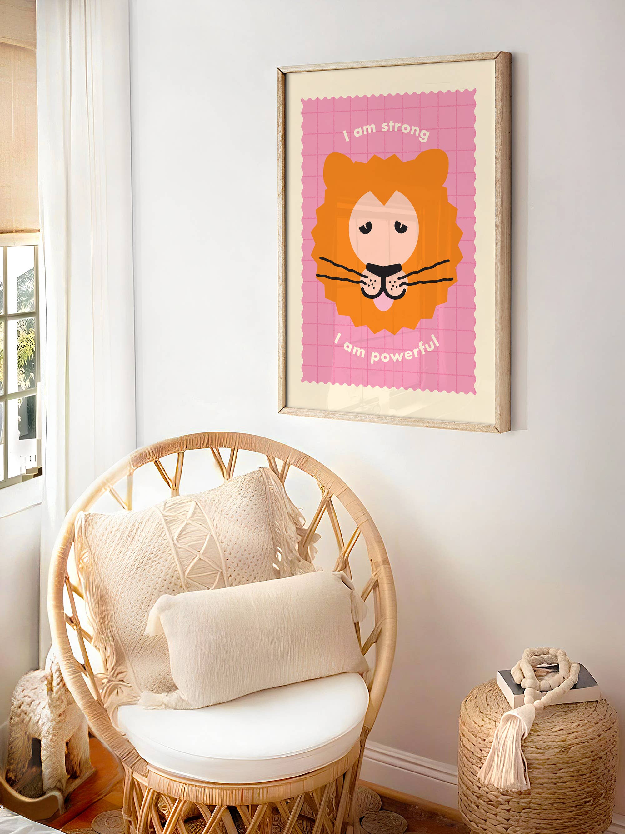 I Am Powerful Print -  Kids Affirmation Animal Art