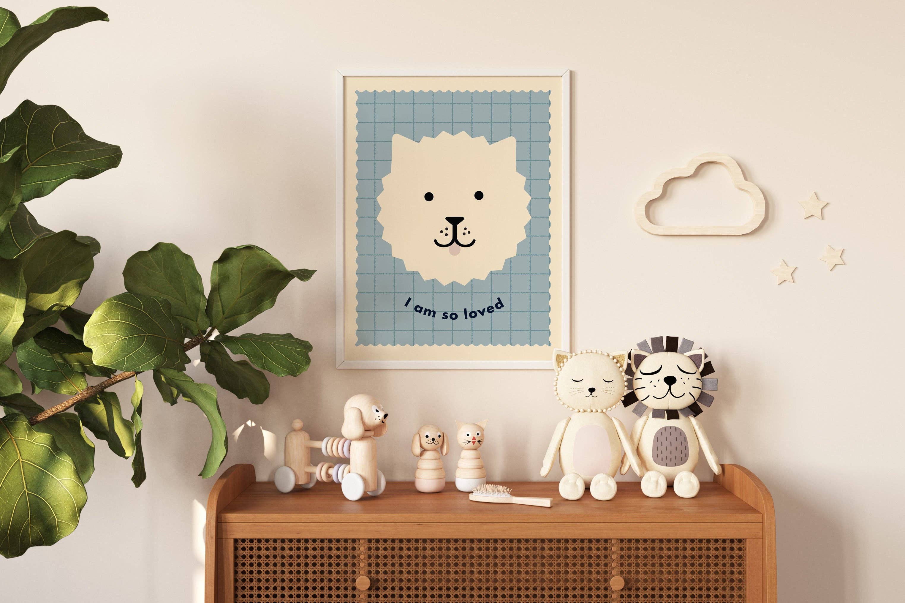 I Am So Loved Print - Cute Dog Affirmation Kids Print
