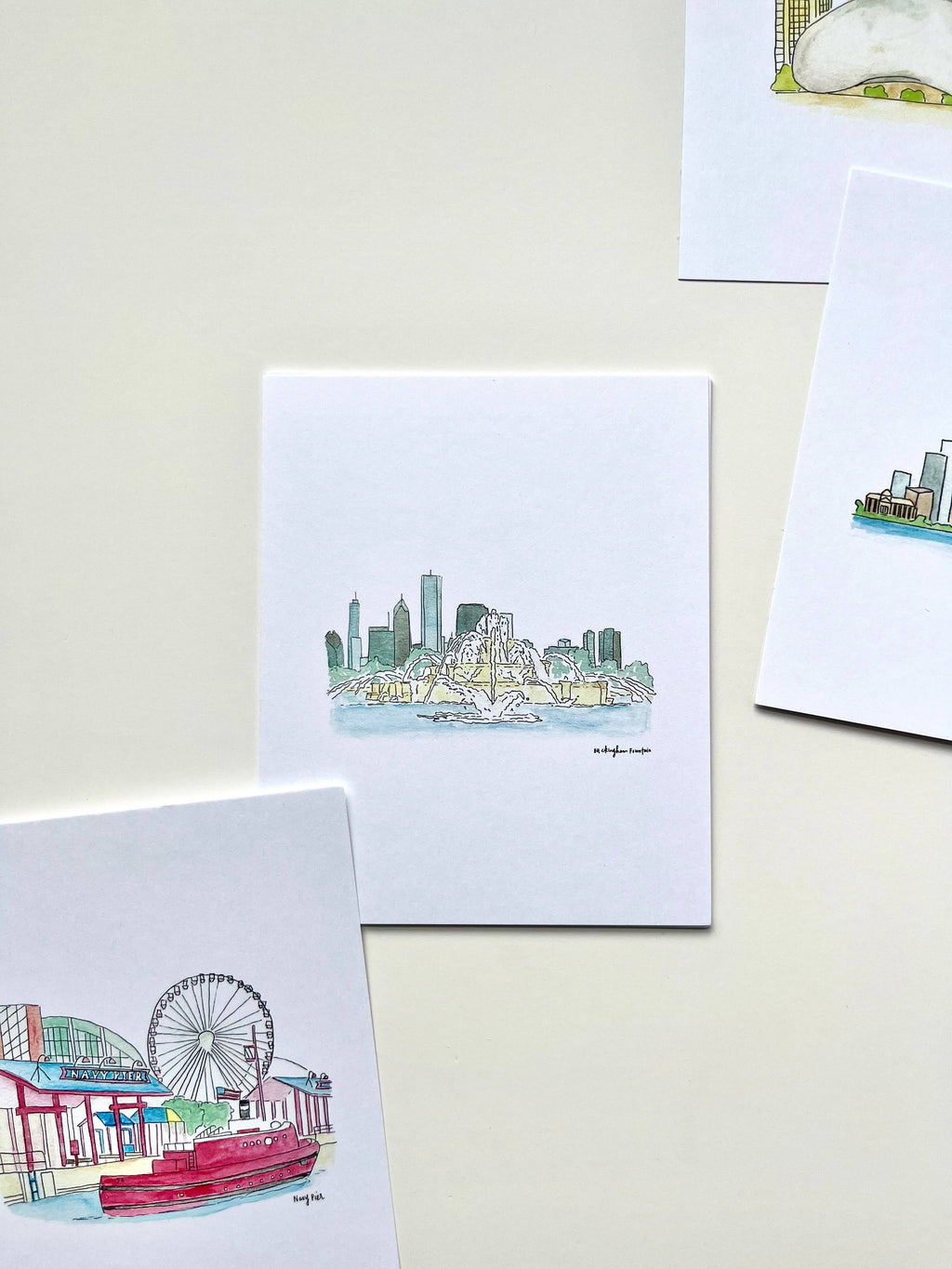 Chicago Watercolor Postcard pack