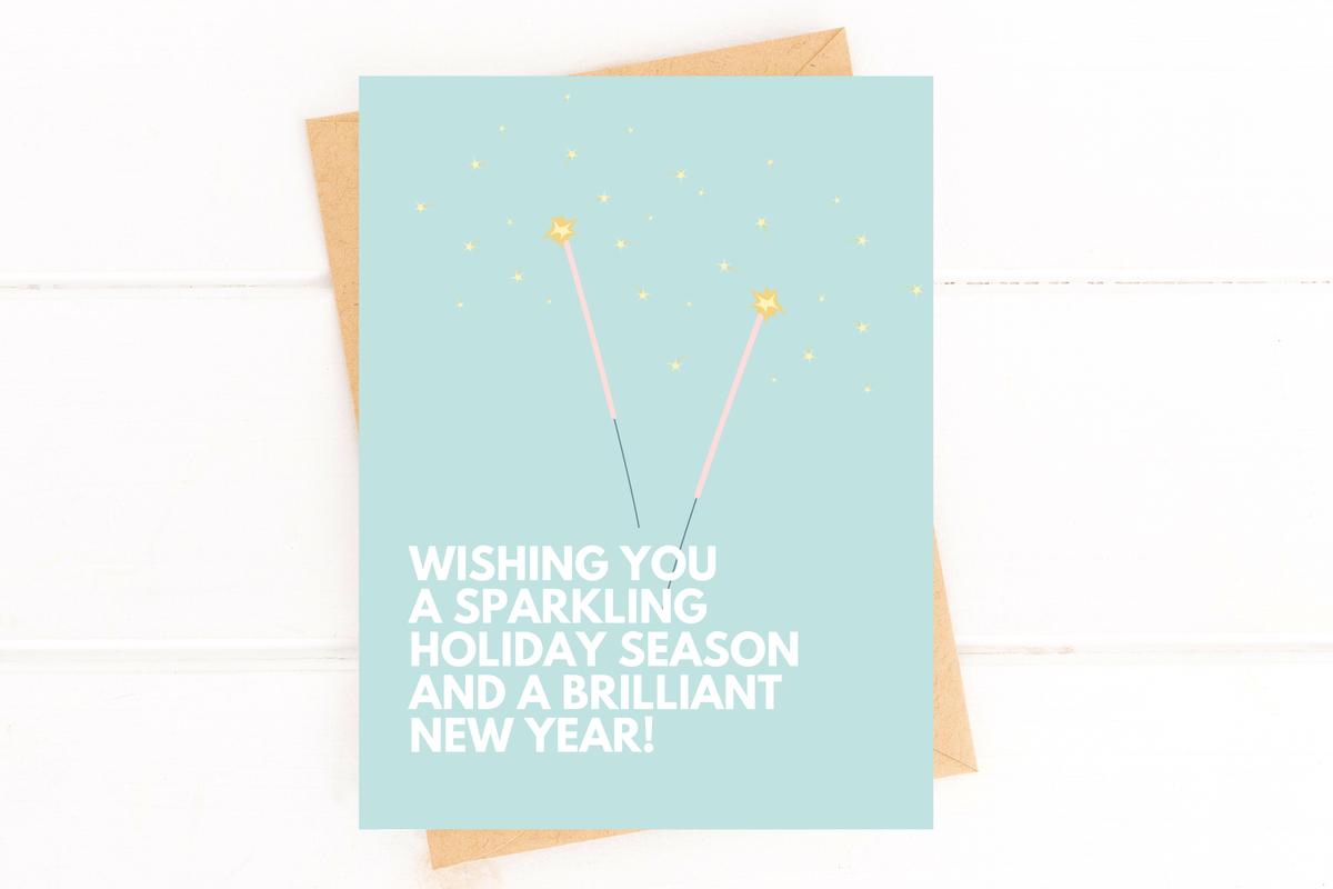 Cute New Year Card 2024 Holiday Season Card NYE Card