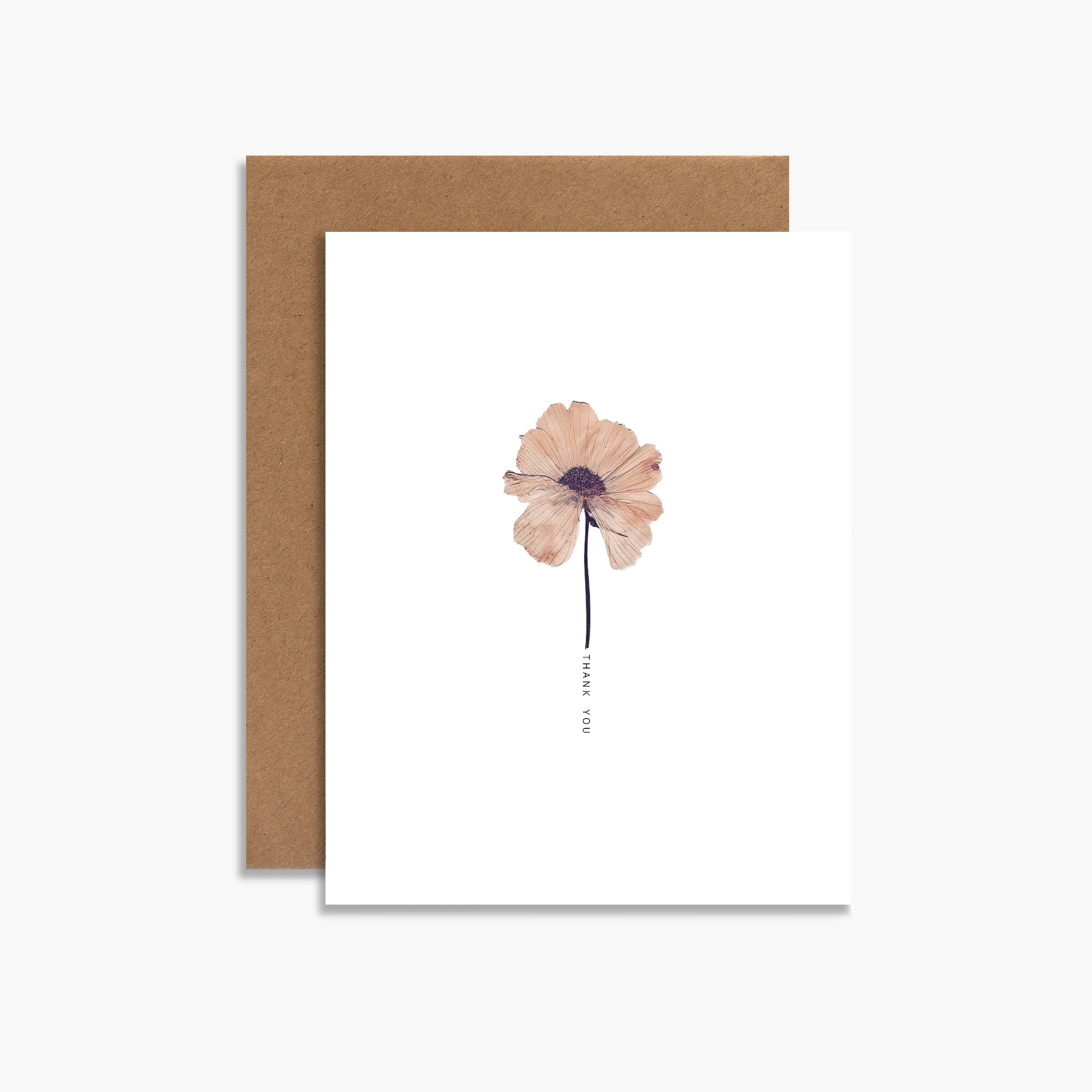 Thank You Botanical Greeting Card Floral Imagery Gratitude