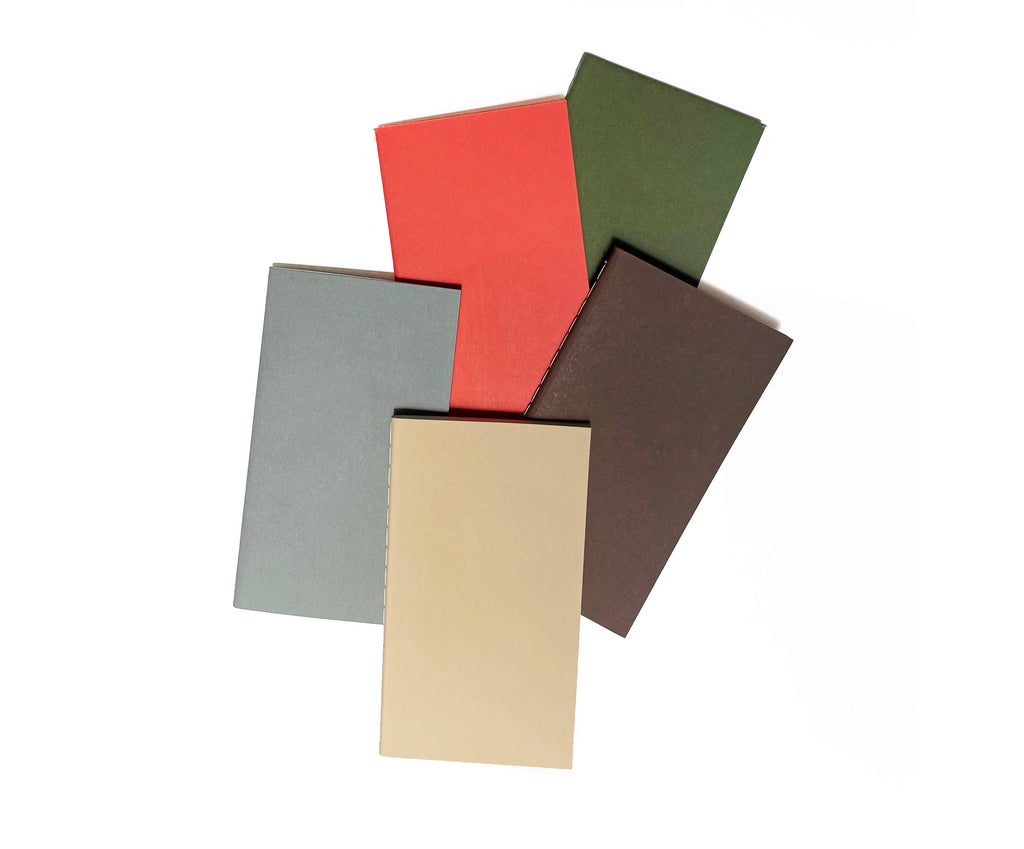 Blank Mini Saddle Stitch Notebooks | Stitched Booklets: Olive green