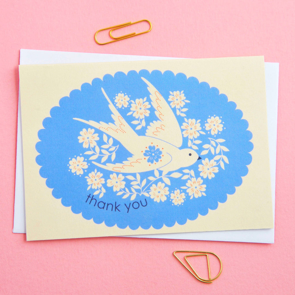 Birds & Borders Thank You Card Notecard set