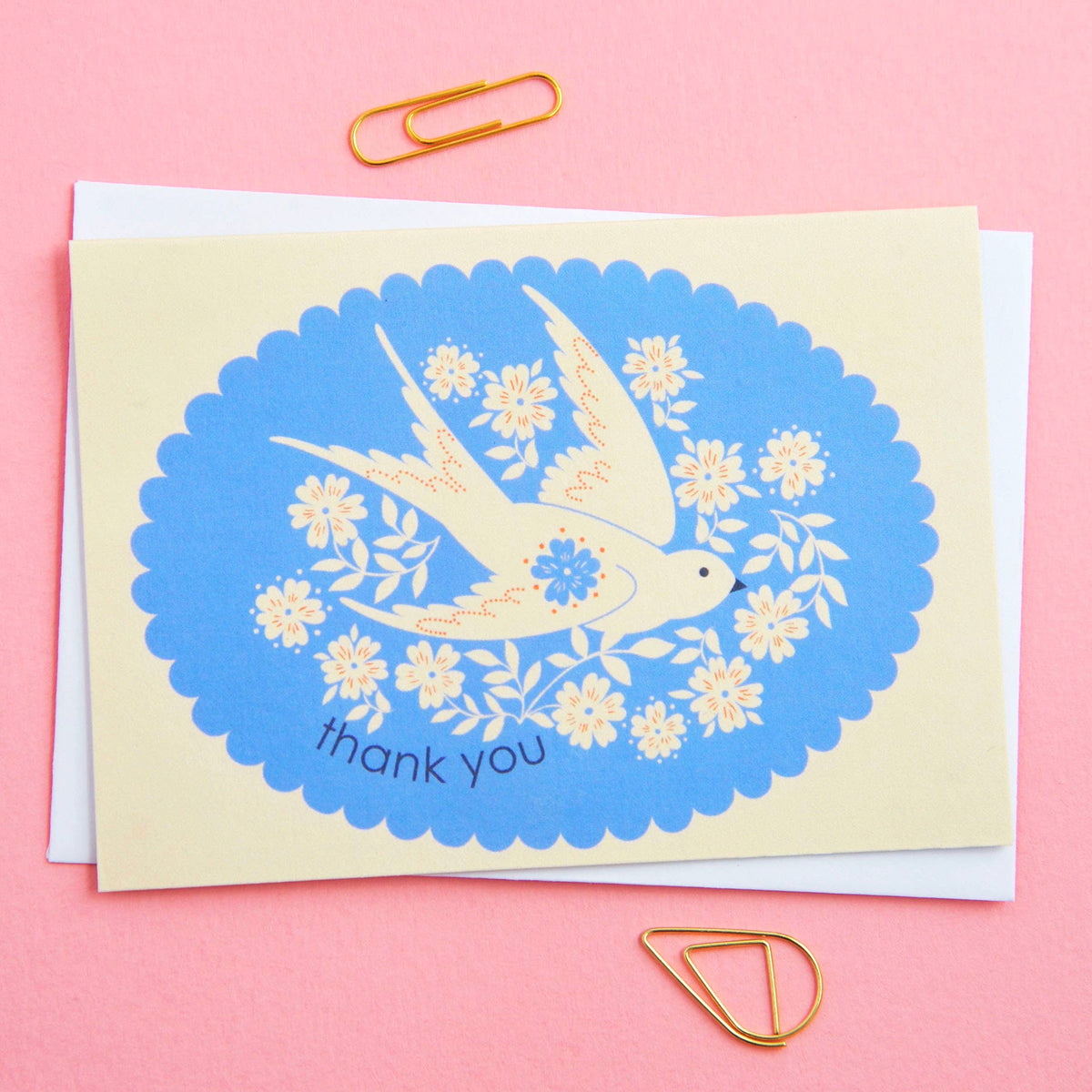 Birds & Borders Thank You Card Notecard set