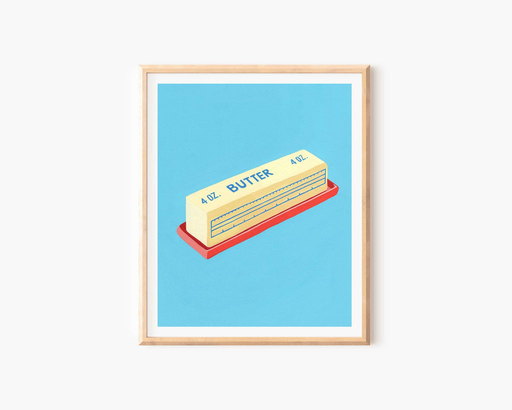 Butter Art Print, Food Wall Art, Funny Food Art