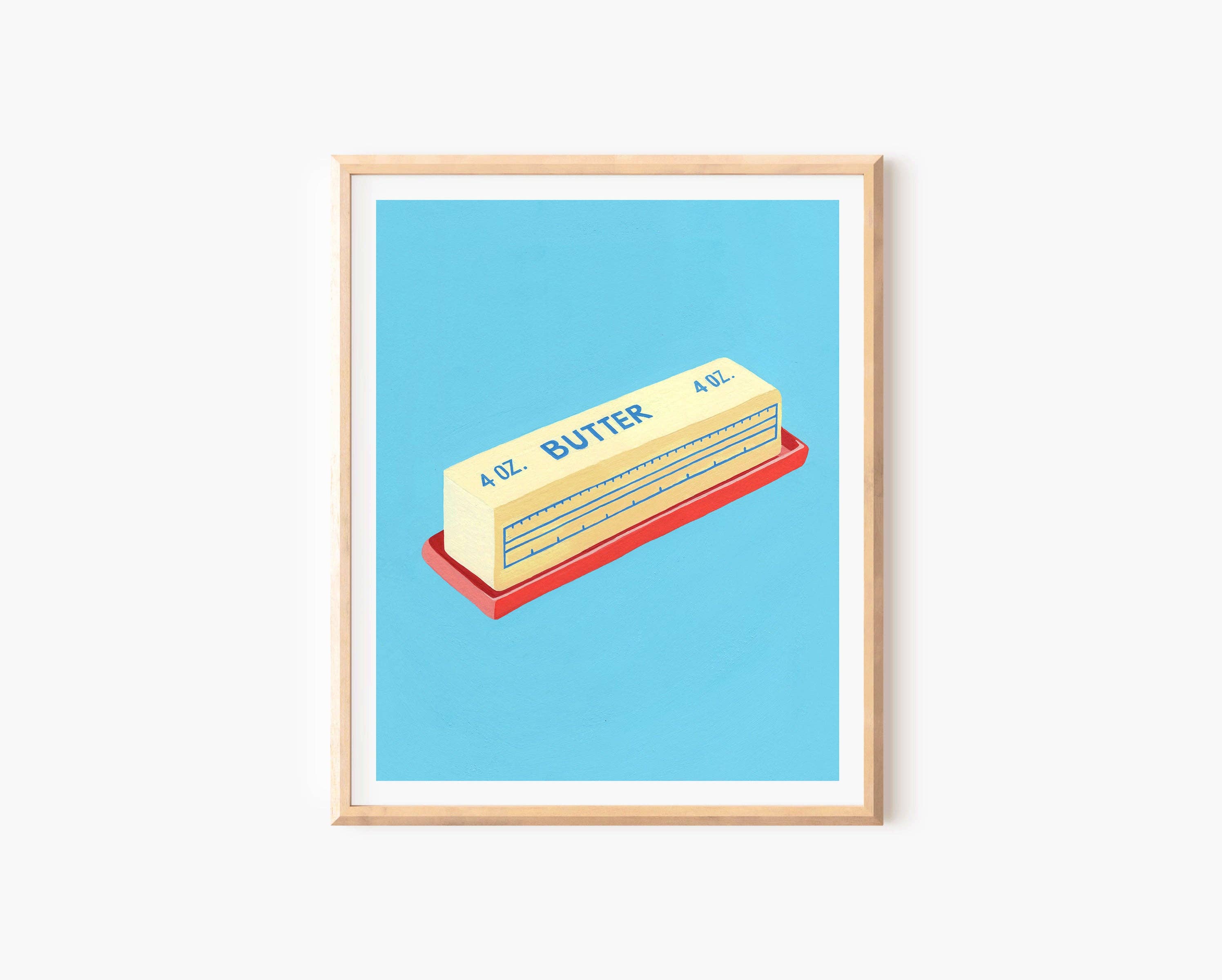 Butter Art Print, Food Wall Art, Funny Food Art
