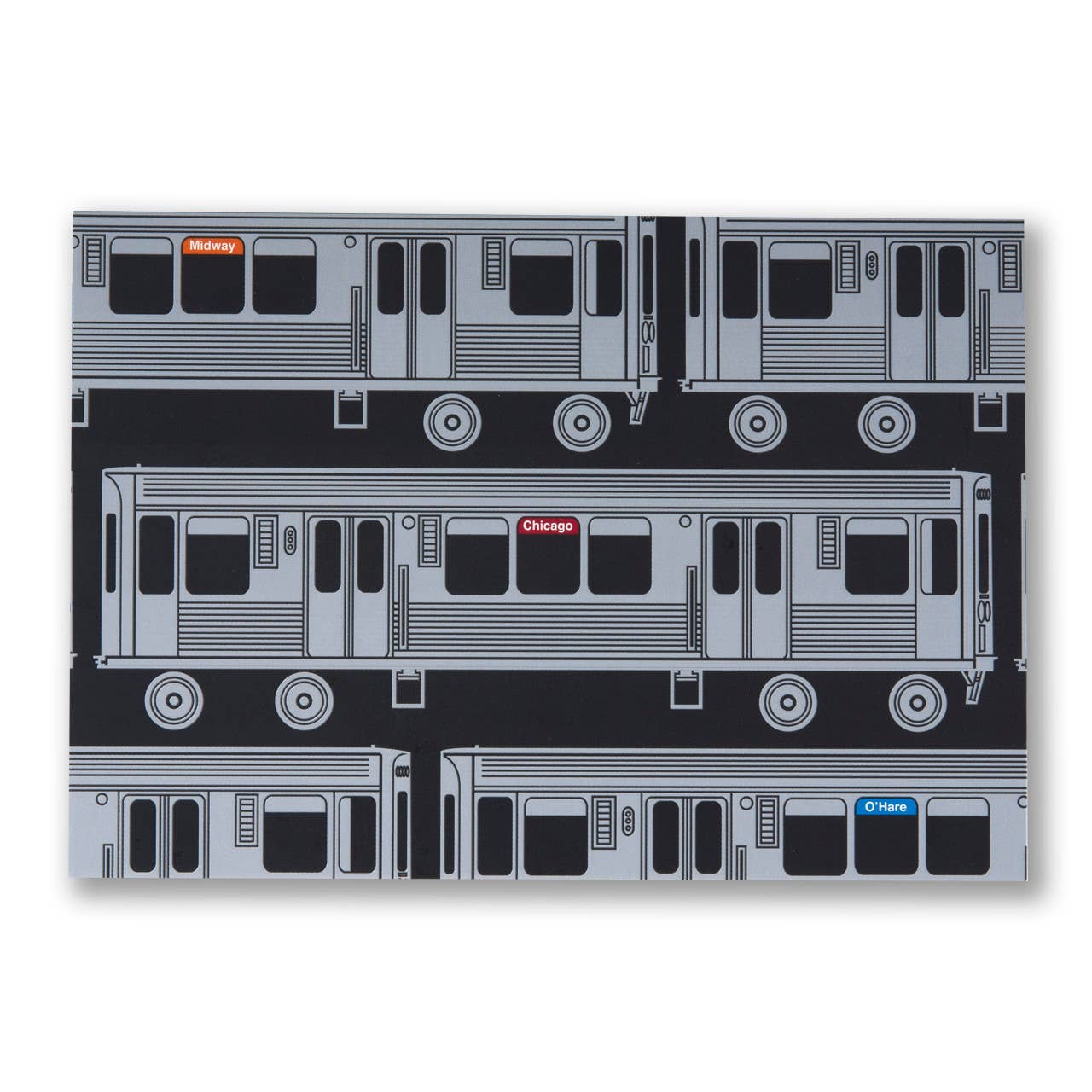 Metallic El Train Postcard