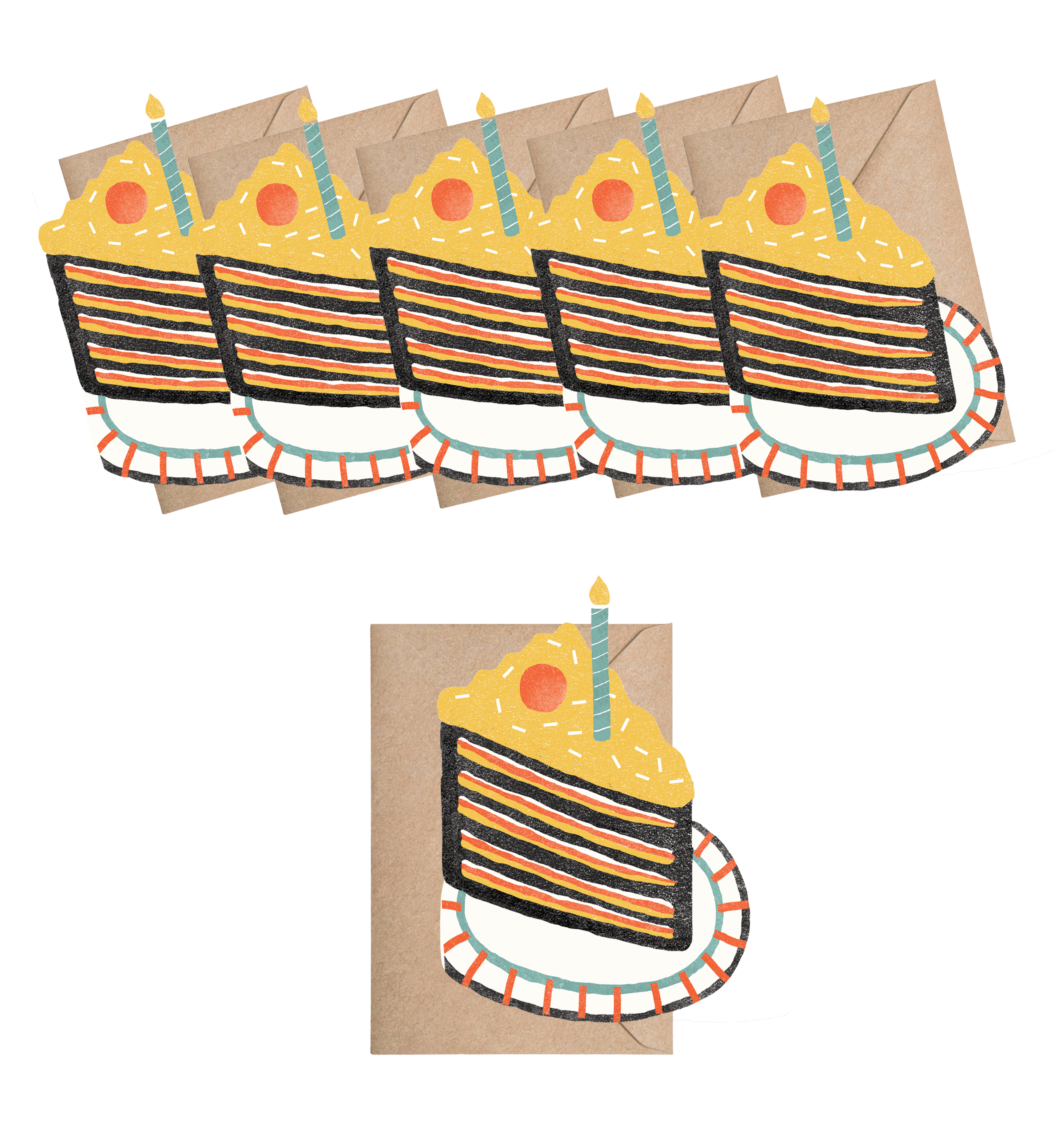 Birthday Cake Mini Cards - Box of 6