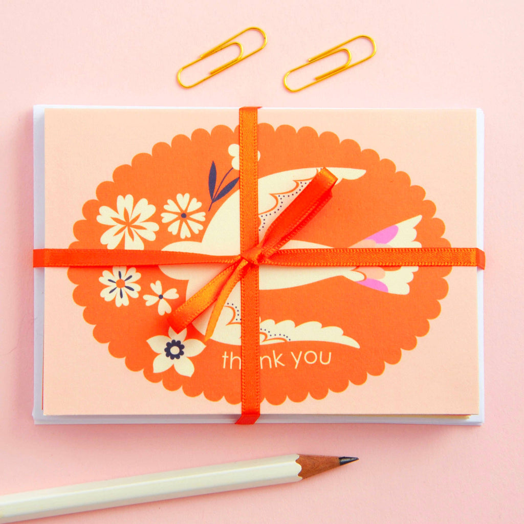 Birds & Borders Thank You Card Notecard set
