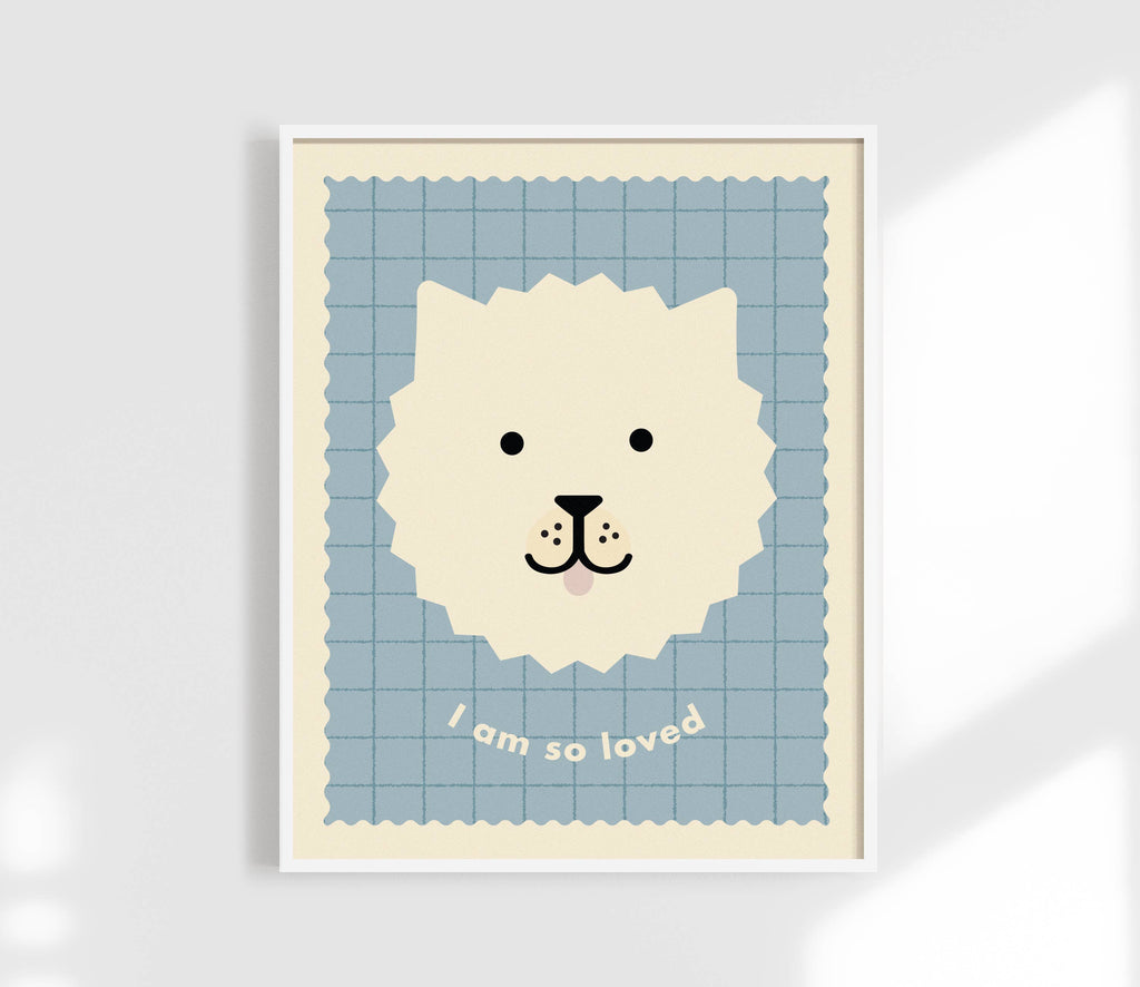 I Am So Loved Print - Cute Dog Affirmation Kids Print