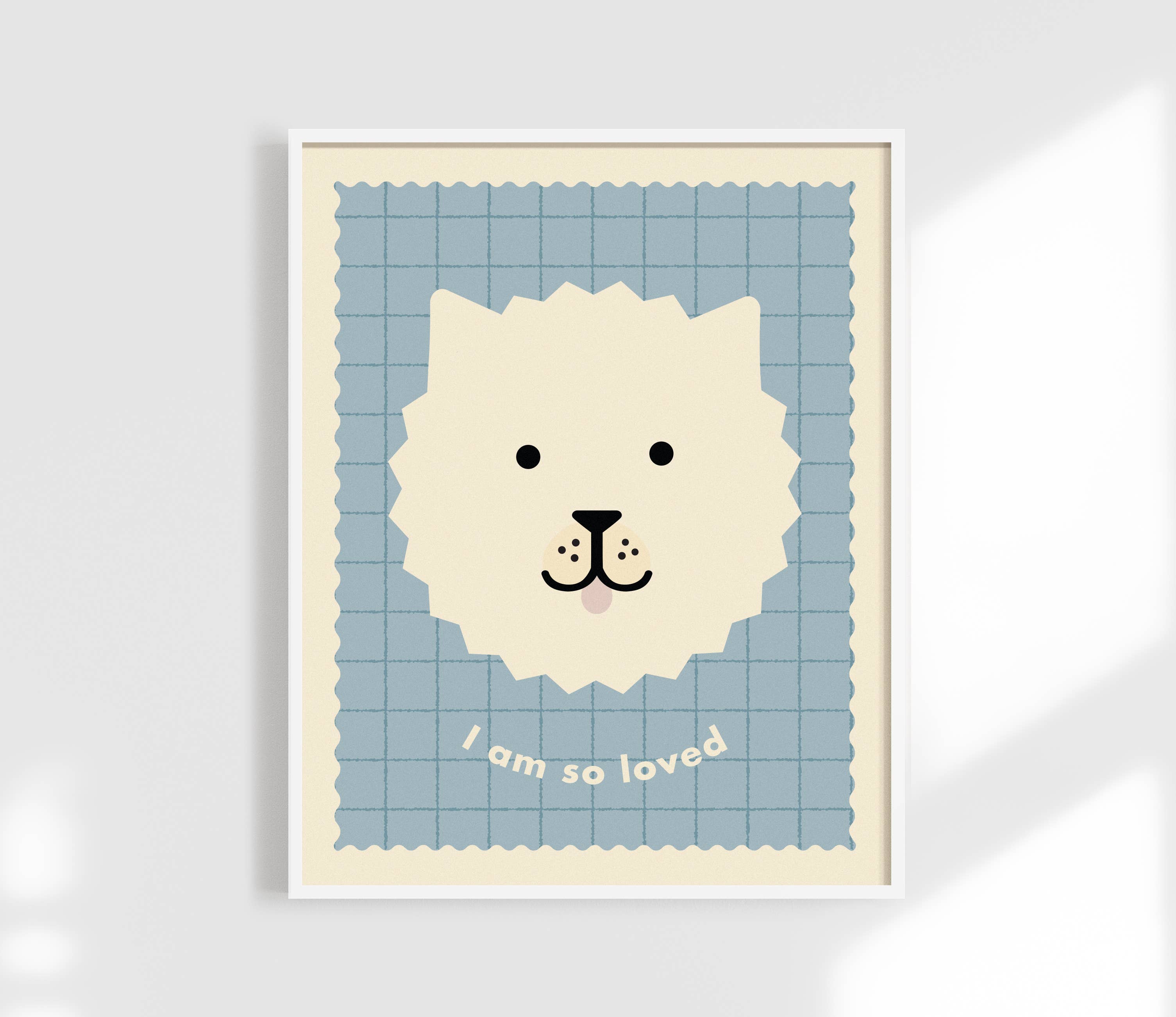 I Am So Loved Print - Cute Dog Affirmation Kids Print