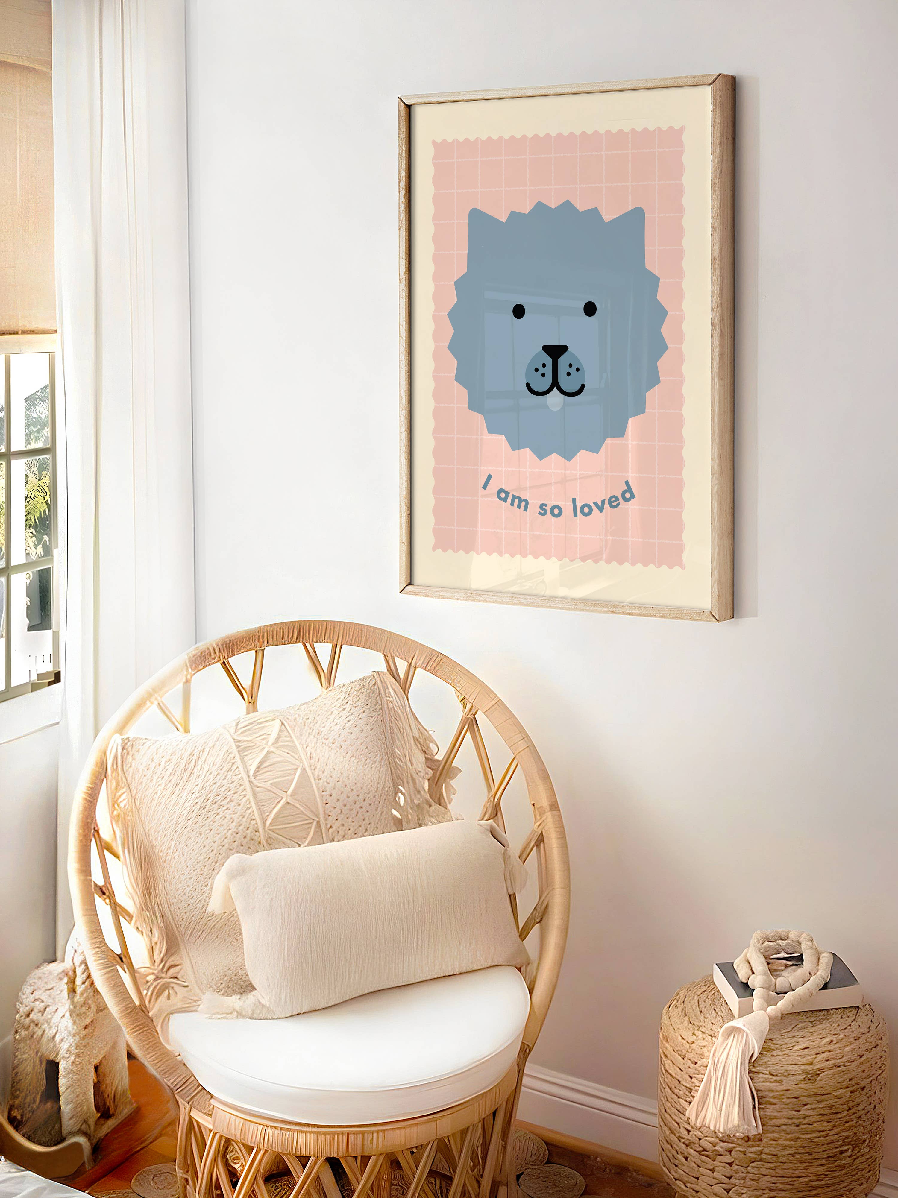 I Am So Loved Print - Cute Dog Affirmation Kids Print