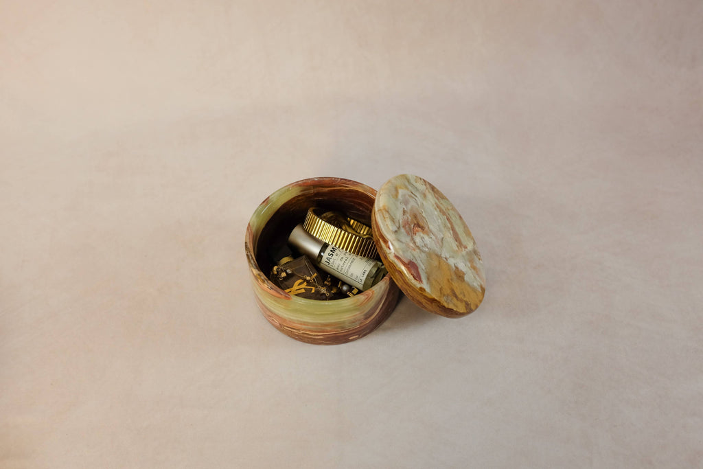 Small Trinket Box - Onyx Multi Green