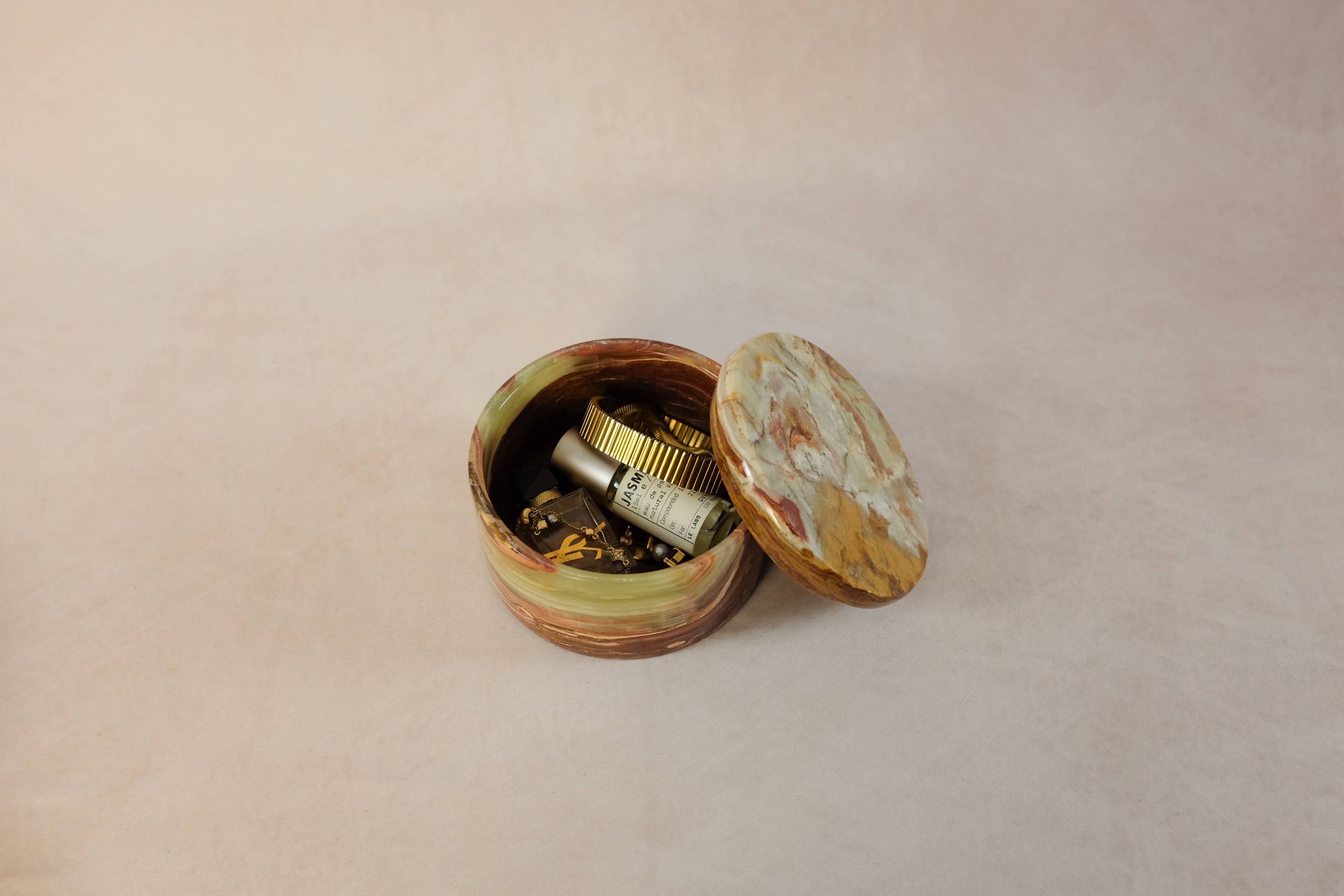 Small Trinket Box - Onyx Multi Green