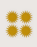 Merino Wool Sunburst Coaster Solid 4 Pack
