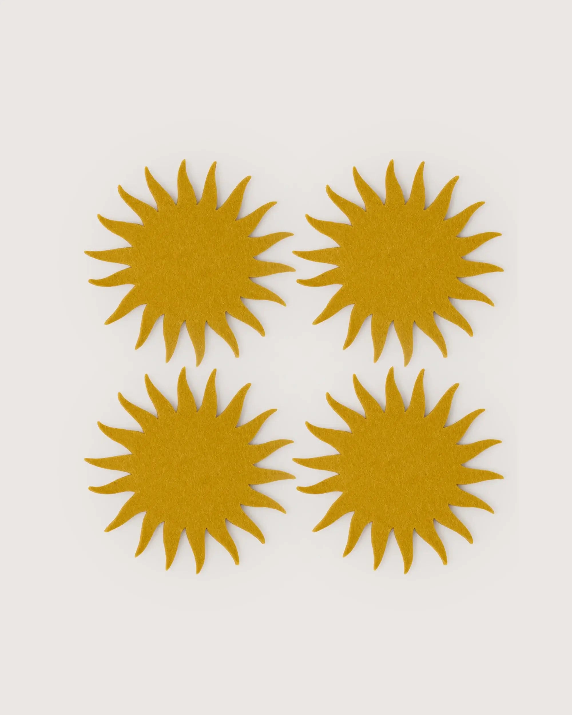 Merino Wool Sunburst Coaster Solid 4 Pack