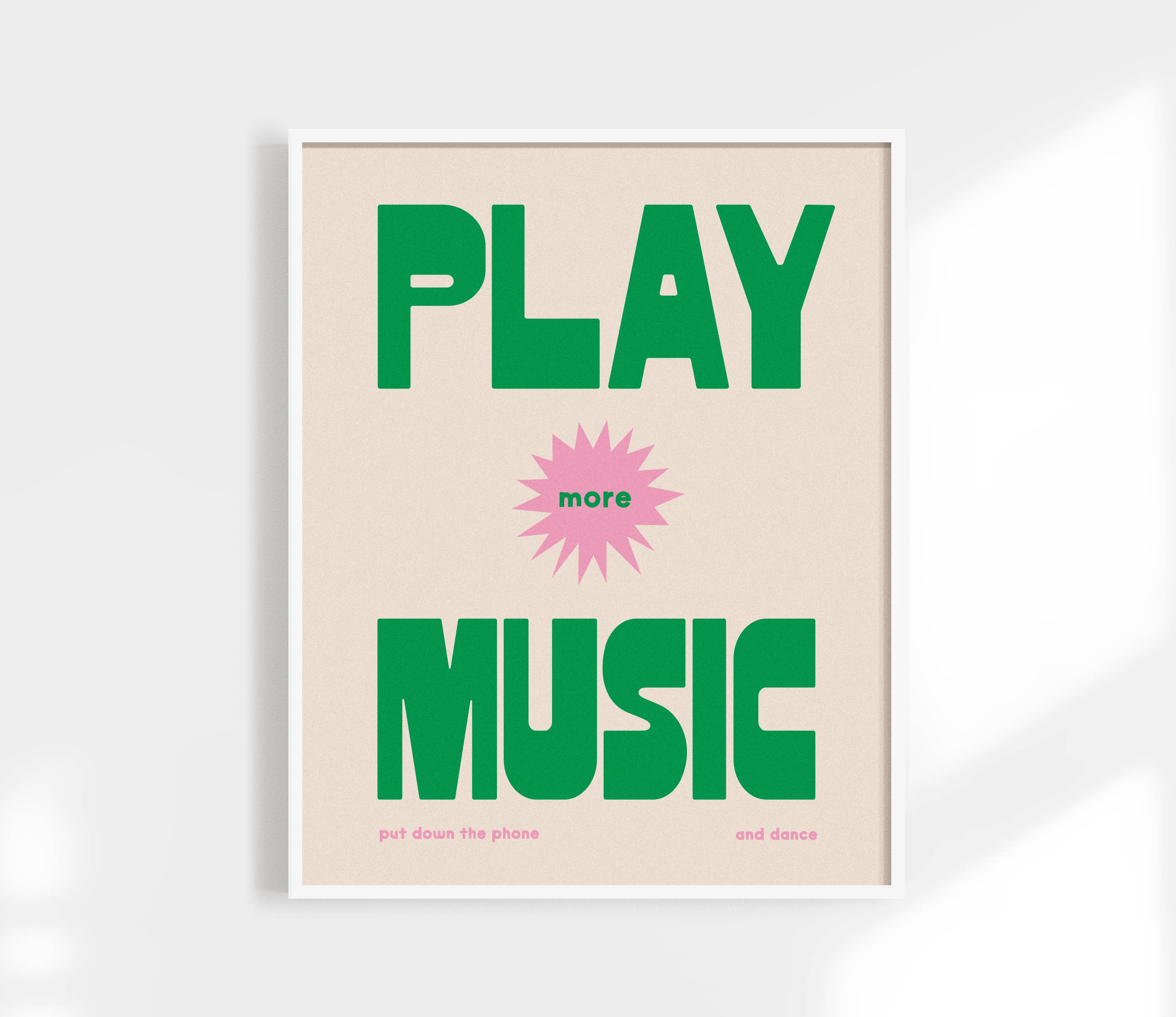 Play More Music Print - Retro Poster