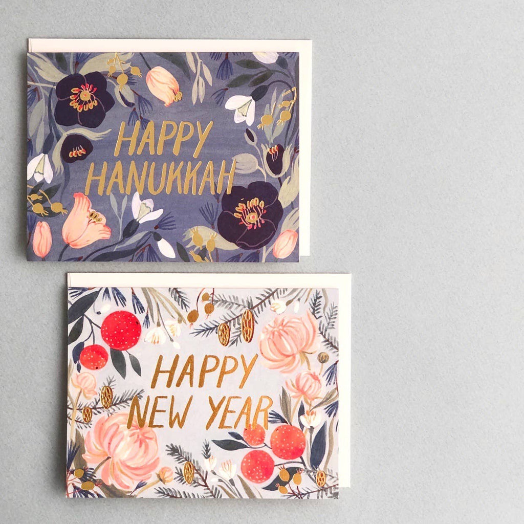 Hanukkah Flowers Hanukkah greeting card