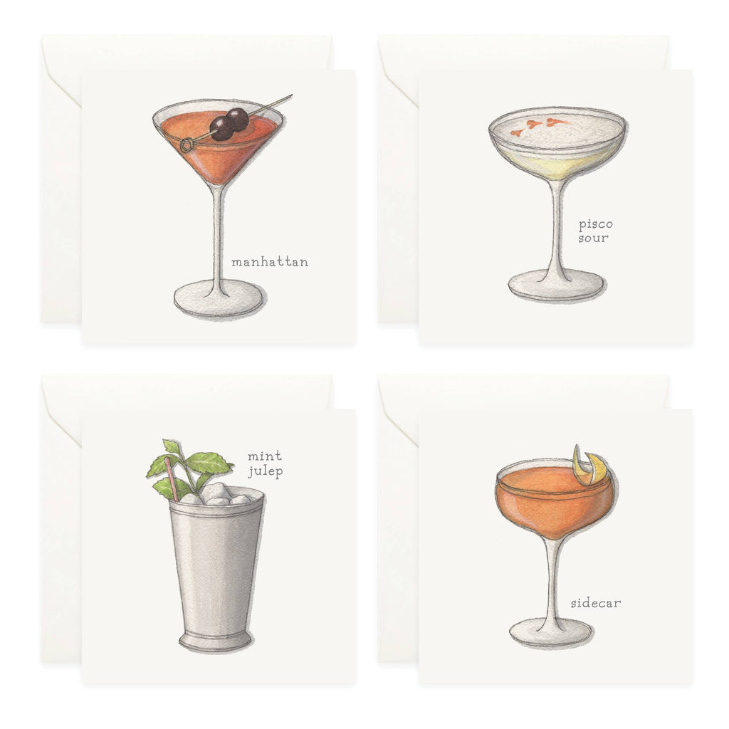 Mini Cards Set / Cocktails . 01 Whiskey & Bourbon