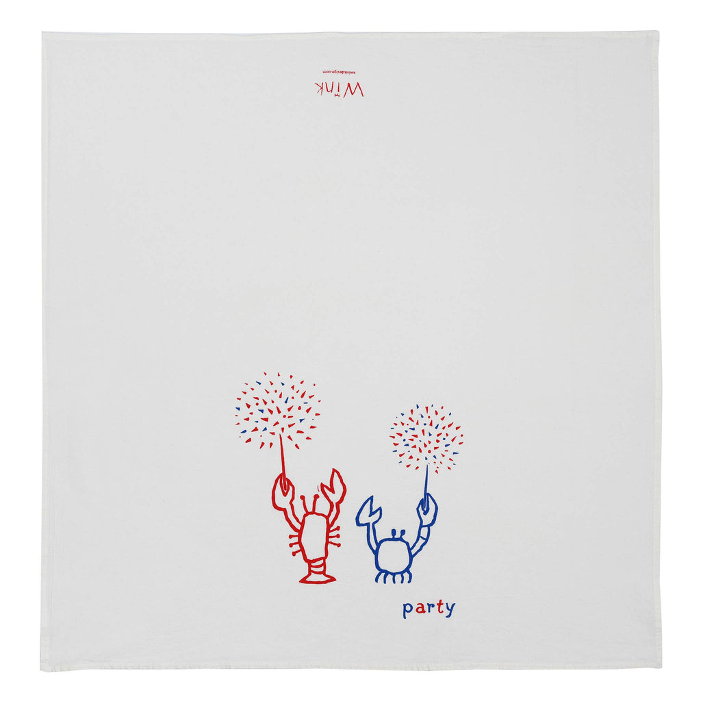 Crustacean party tea towel